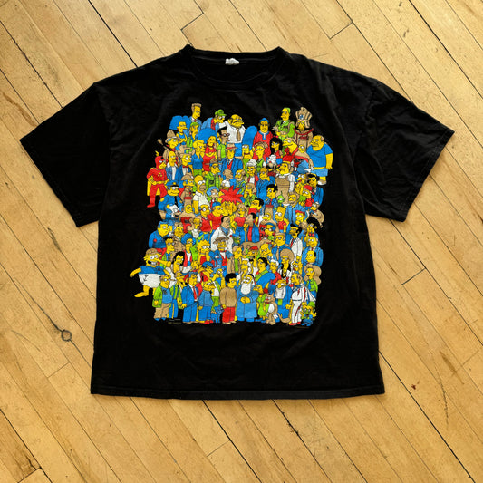 Y2K Simpsons Character Collage T-shirt Sz L