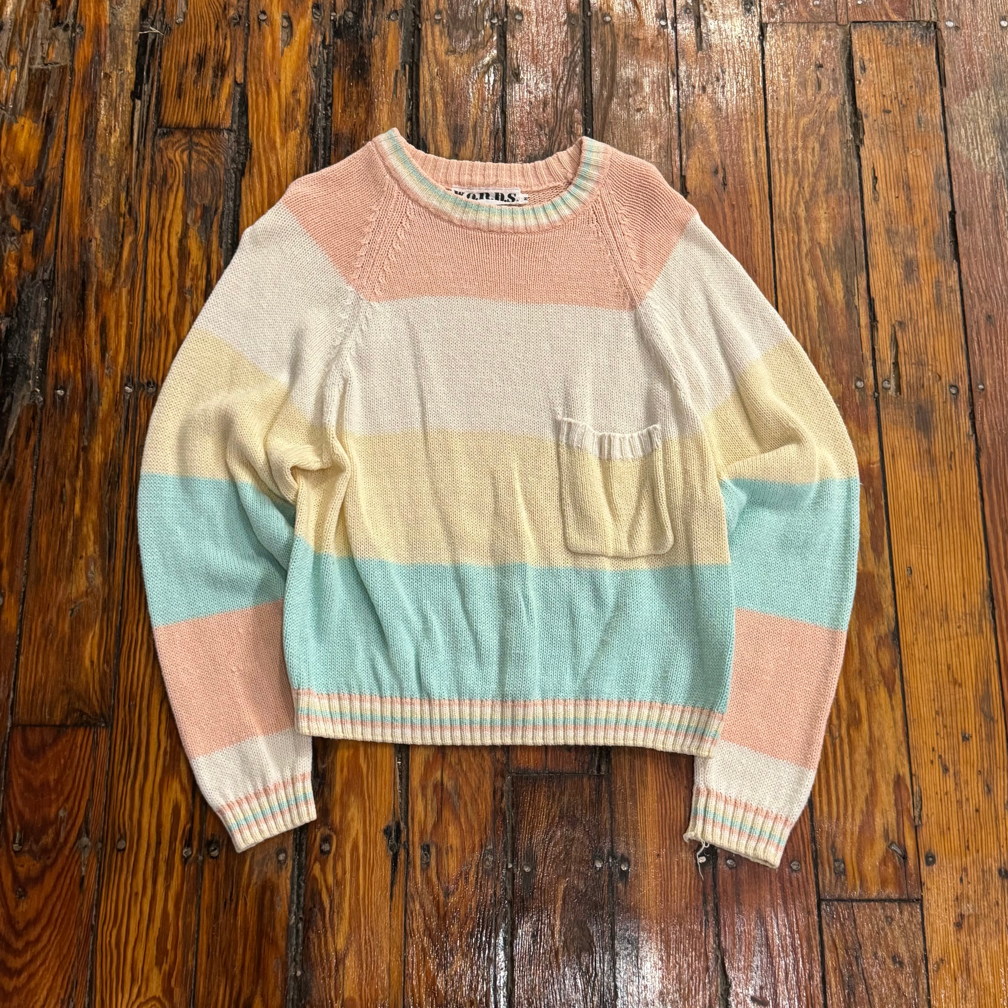 Vintage Words Pocket Sweater Sz M