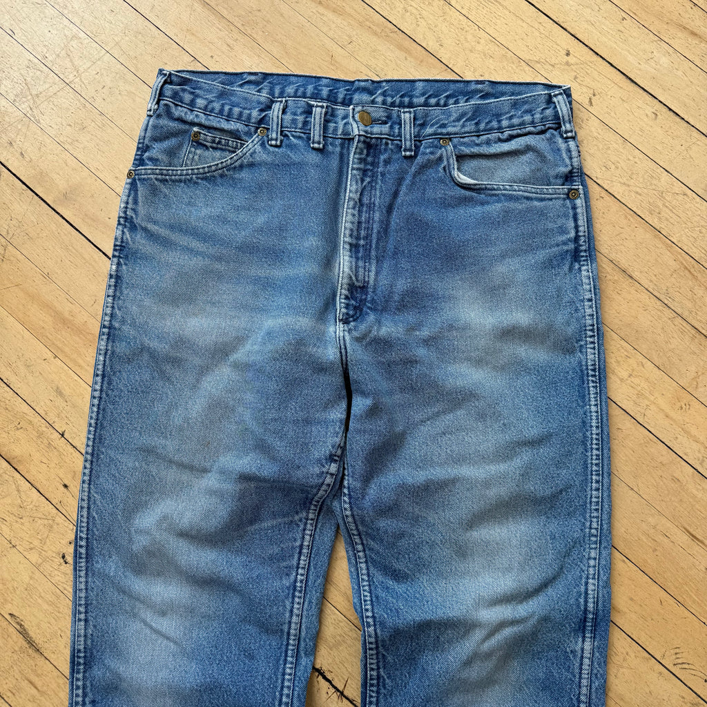 Vintage Faded Plaid Lined OshKosh Denim Jeans Sz 38x32
