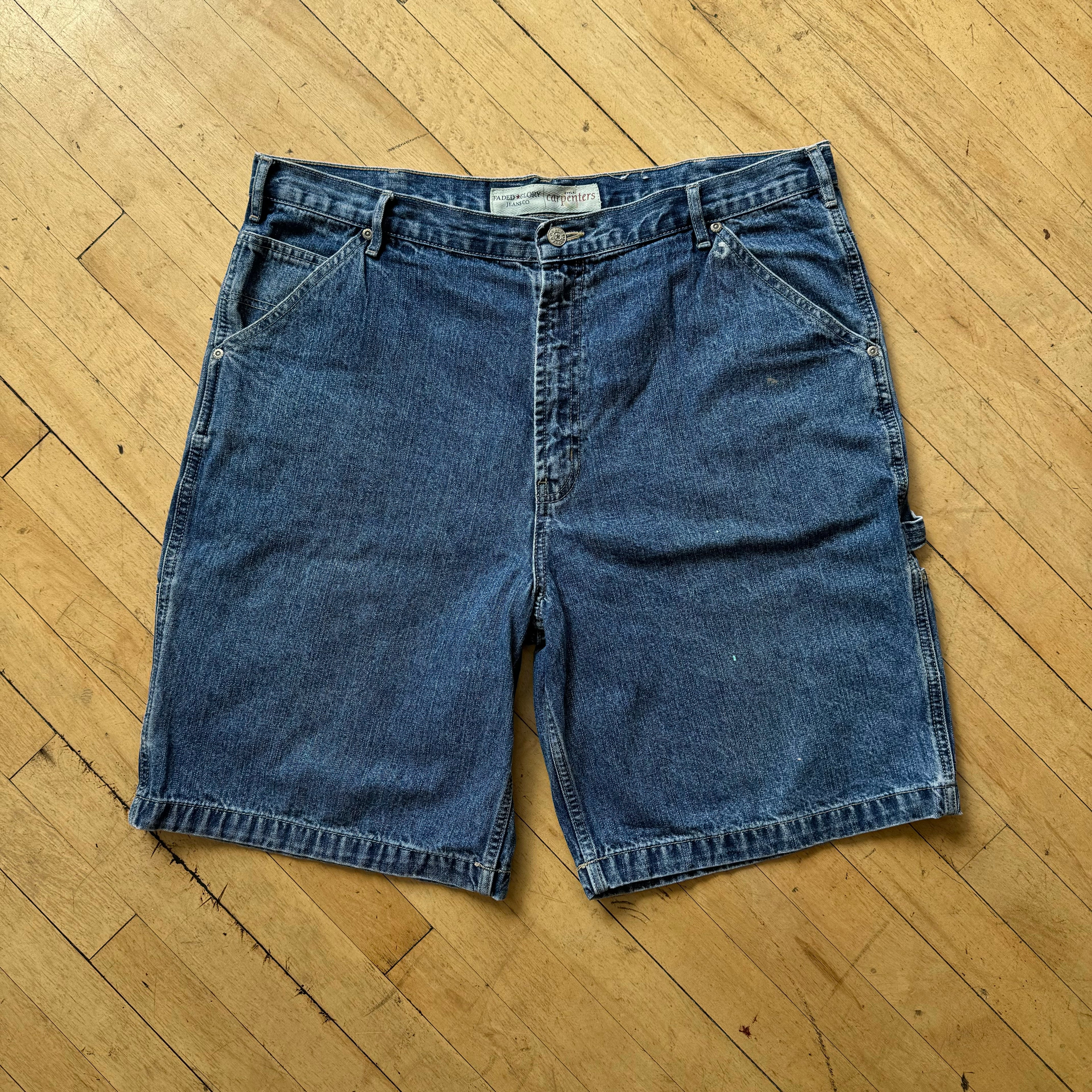 Vintage Faded Glory Carpenter Denim Jean Shorts Sz 38