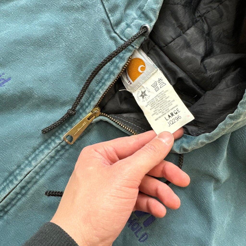 Vintage Carhartt Arctic Blue Hooded Jacket Sz L