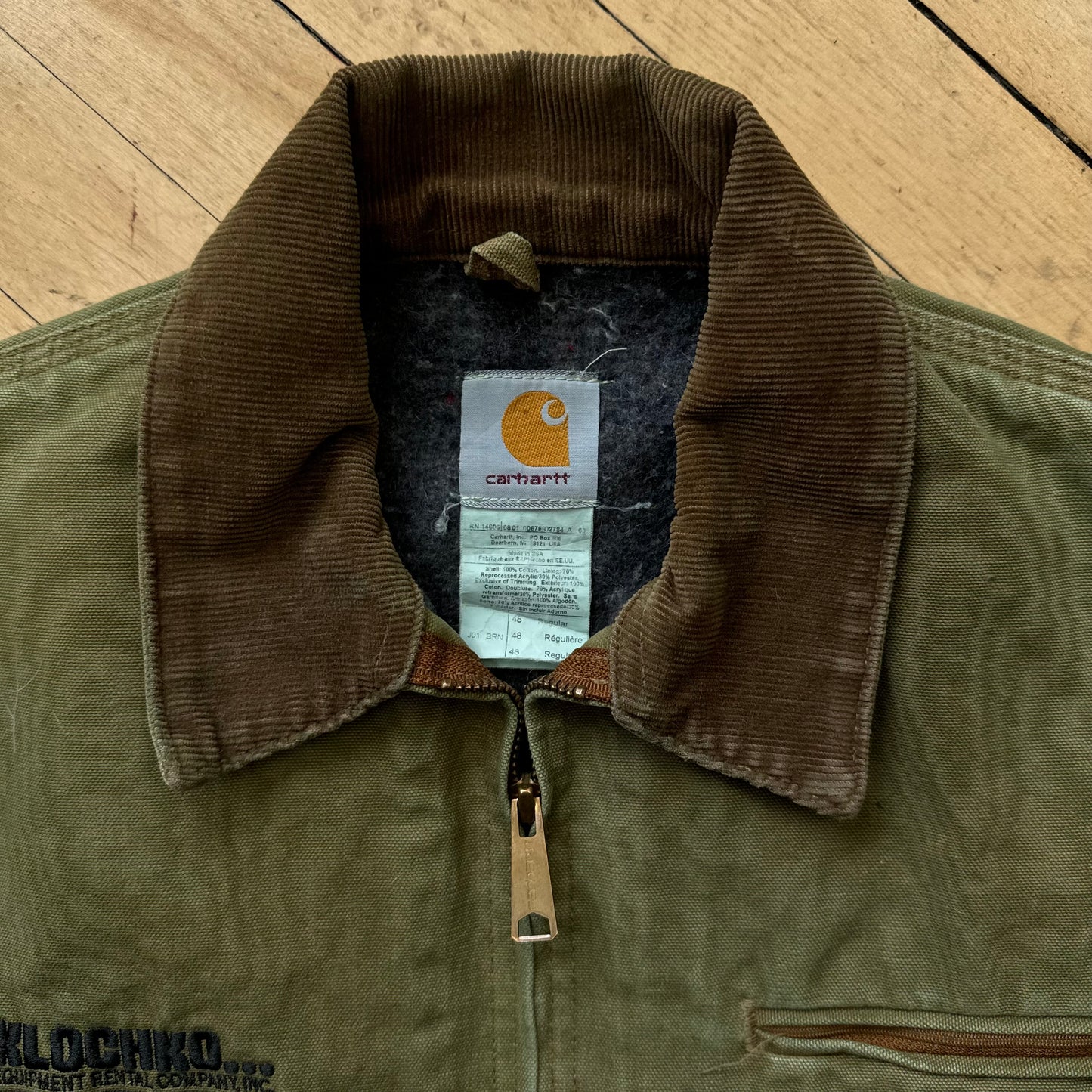 Vintage Light Olive Carhartt Detroit Jacket Sz XL