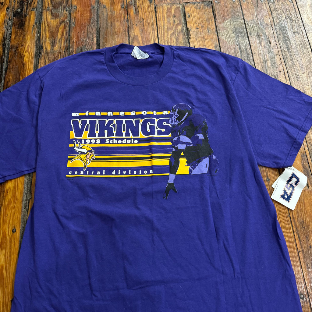 Vintage Minnesota Vikings 98 Schedule T-shirt Sz XL (NEW)