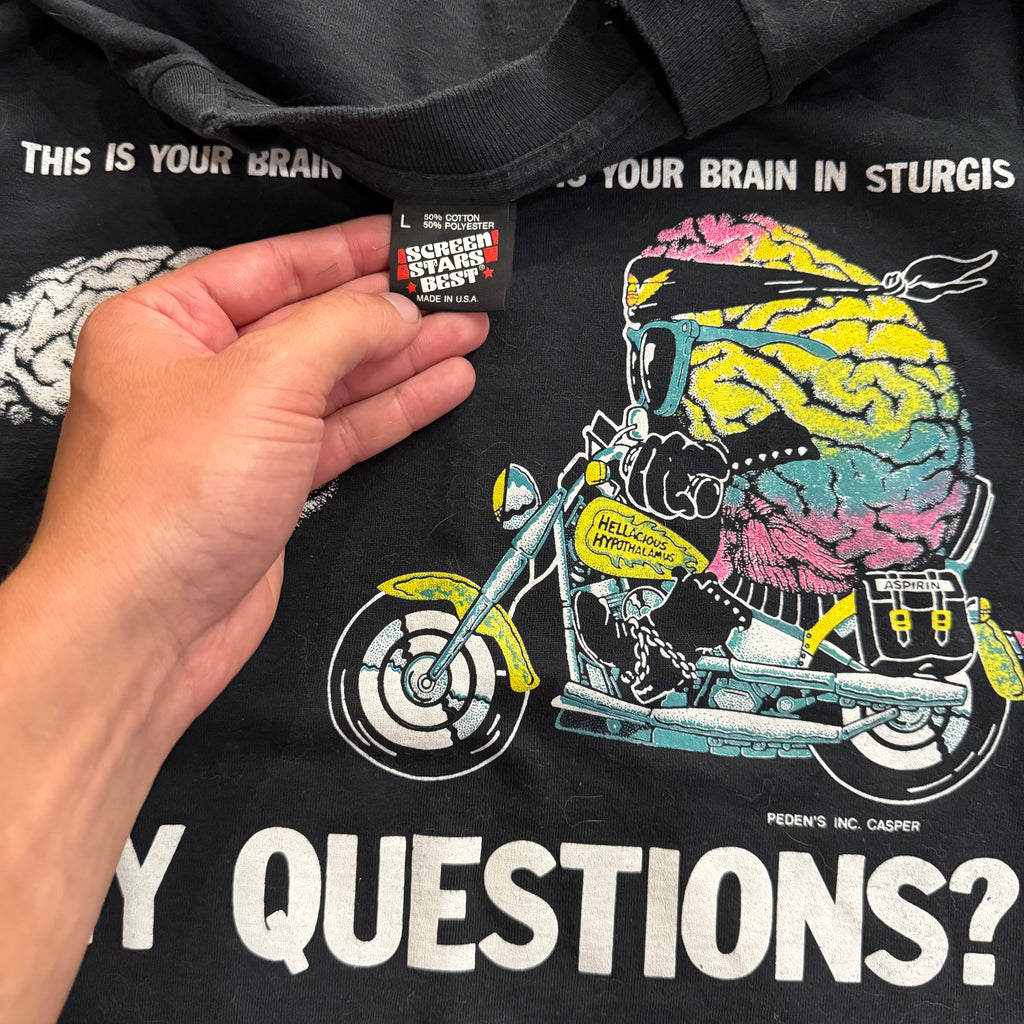Vintage Sturgis Black Hills This is your Brain T-shirt Sz L