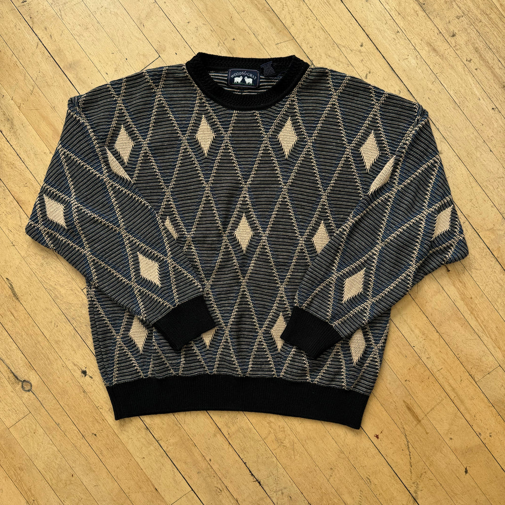 Vintage Woods & Grey Knit Sweater Sz XL