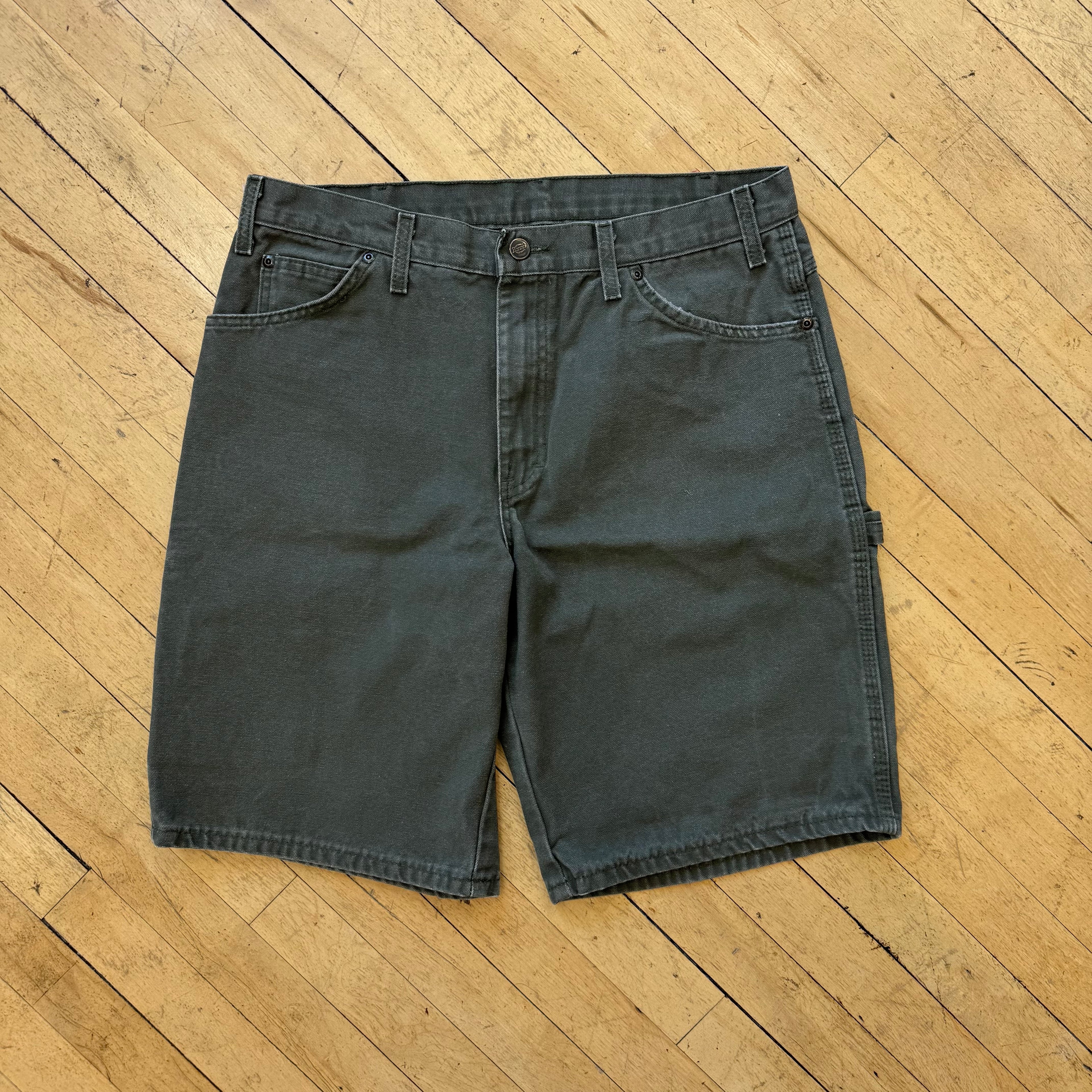 Vintage Olive Dickies Denim Jean Shorts Sz 34