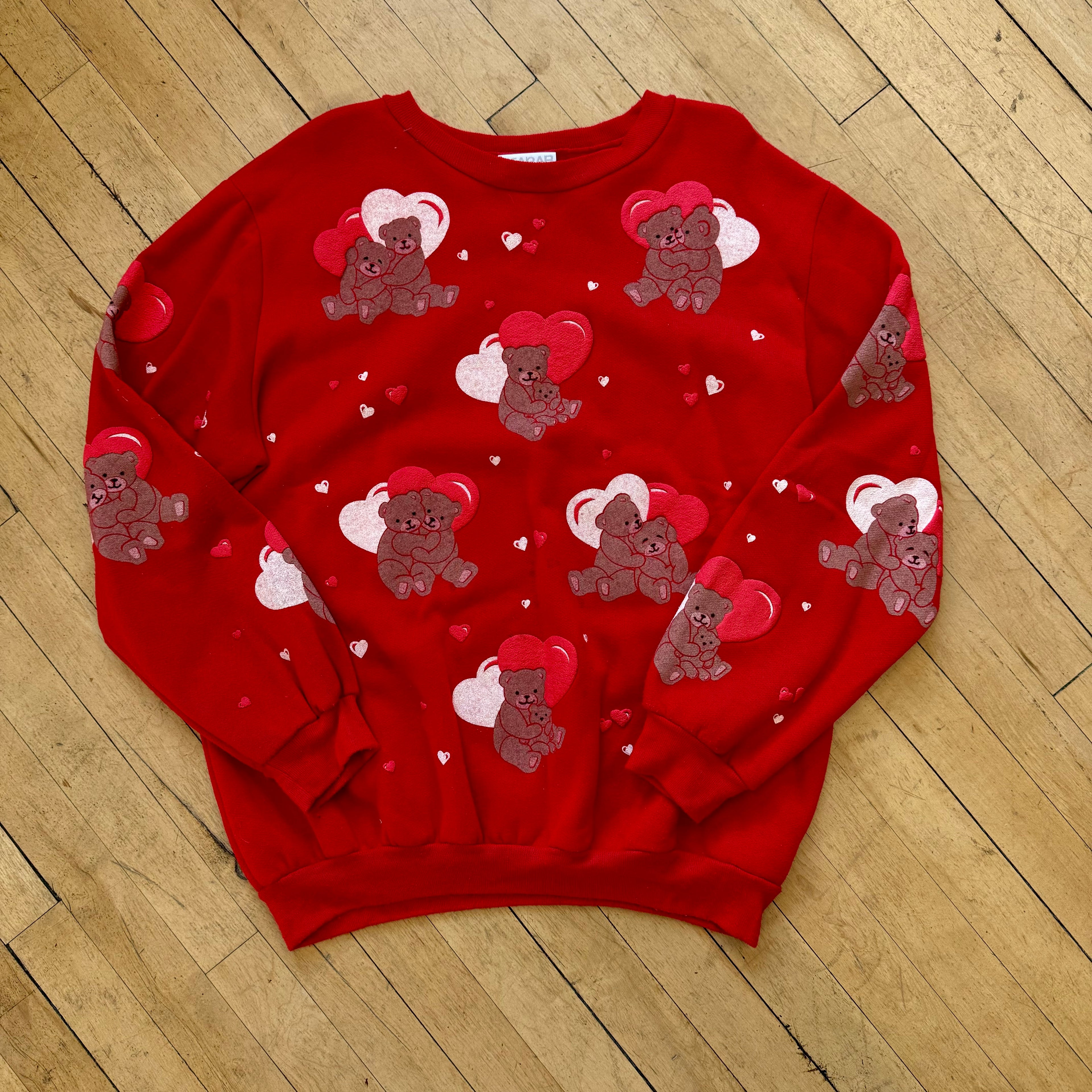 Vintage Hearts & Bears Crewneck Sz L