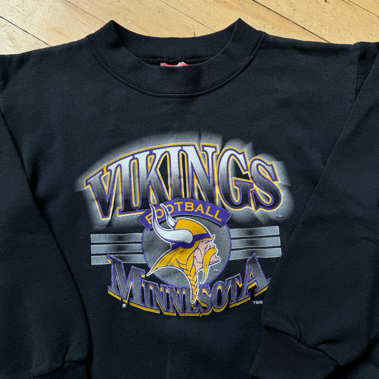 Vintage Trench Kids Minnesota Vikings Crewneck Sz YTH M