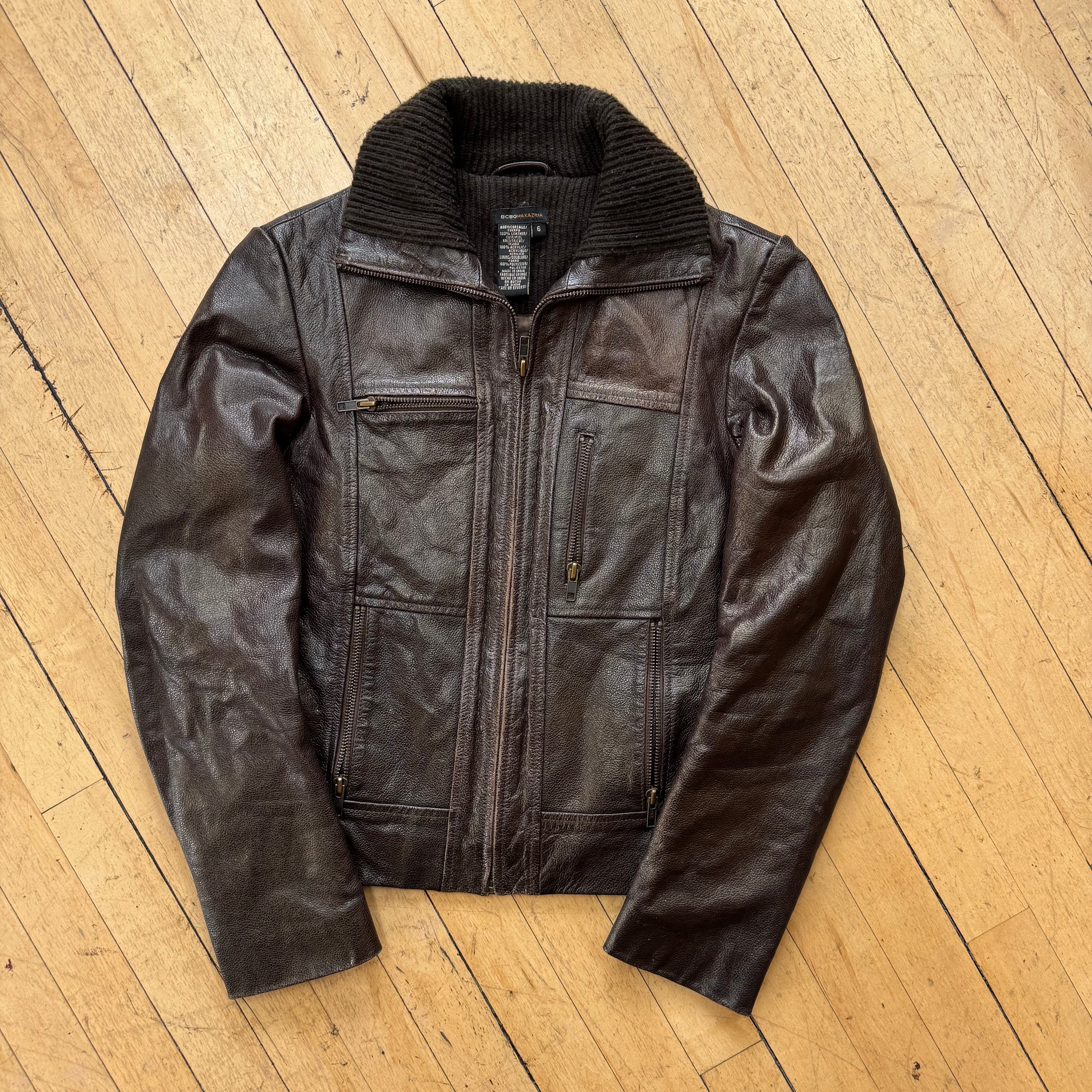 Y2K BCBG Leather Jacket Sz S