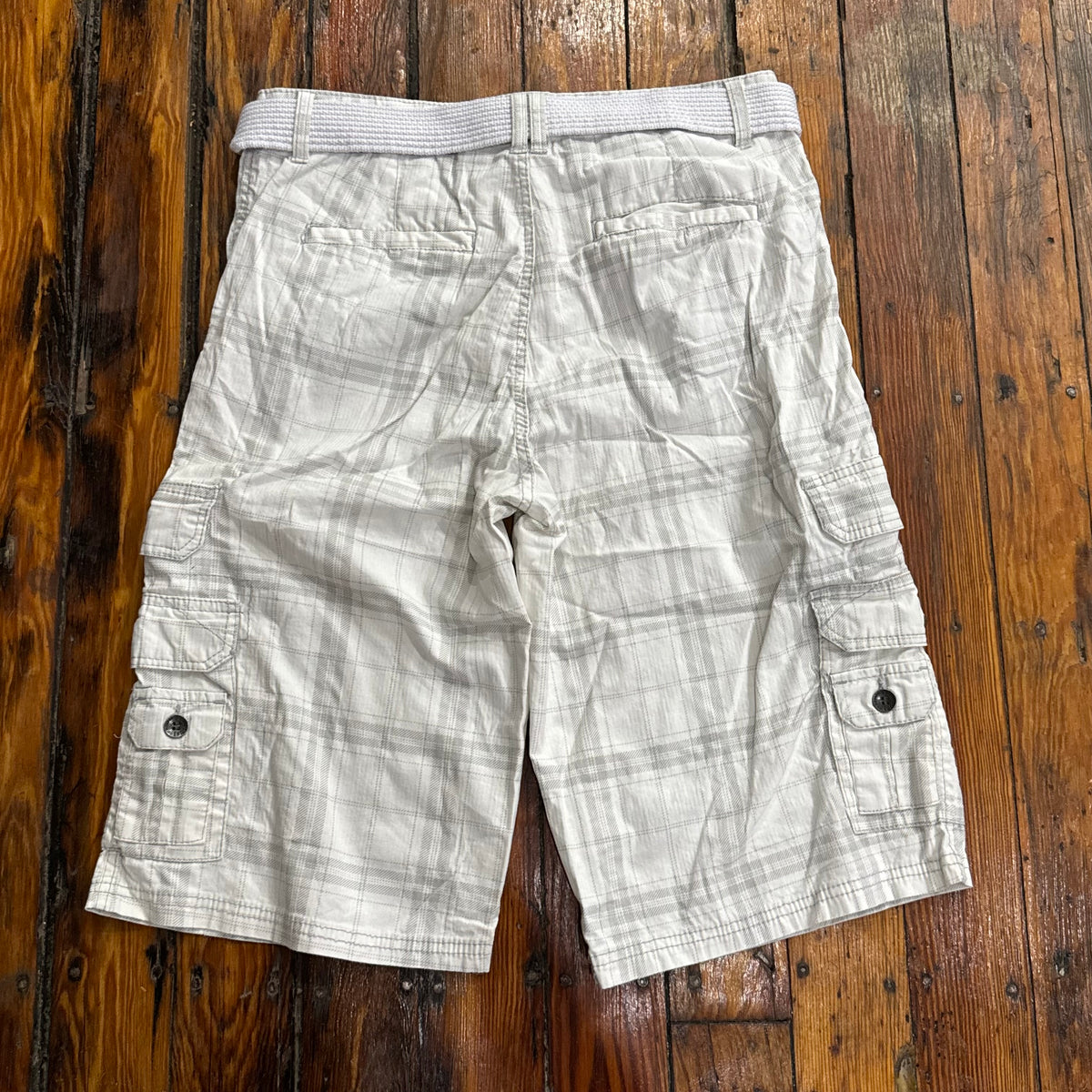 Y2K Surplus Custom Co Plaid Khaki Shorts Sz 32