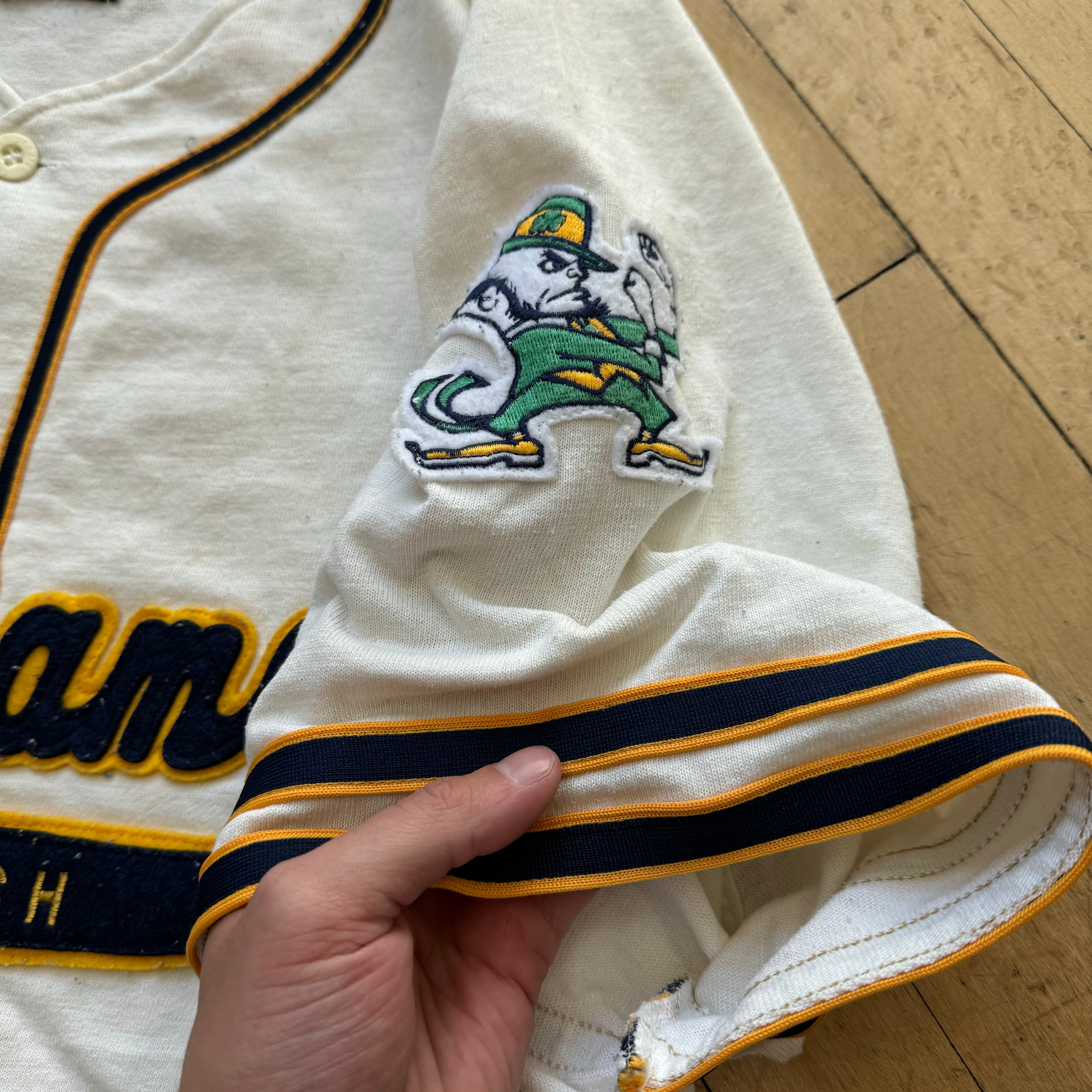 Vintage Starter Notre Dame Baseball Jersey Sz XL