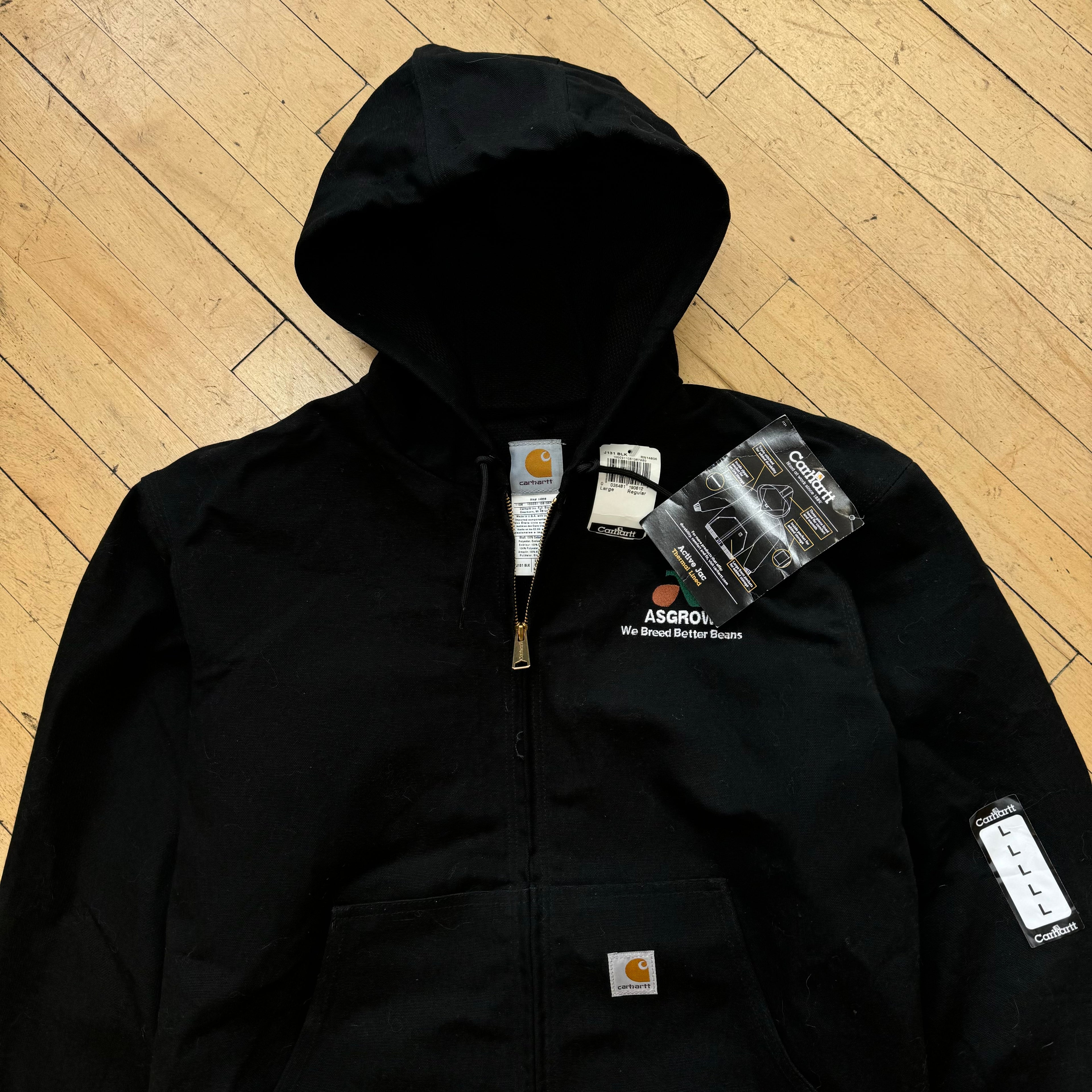 Vintage Carhartt Black Active Jacket New W/ Tags Sz L