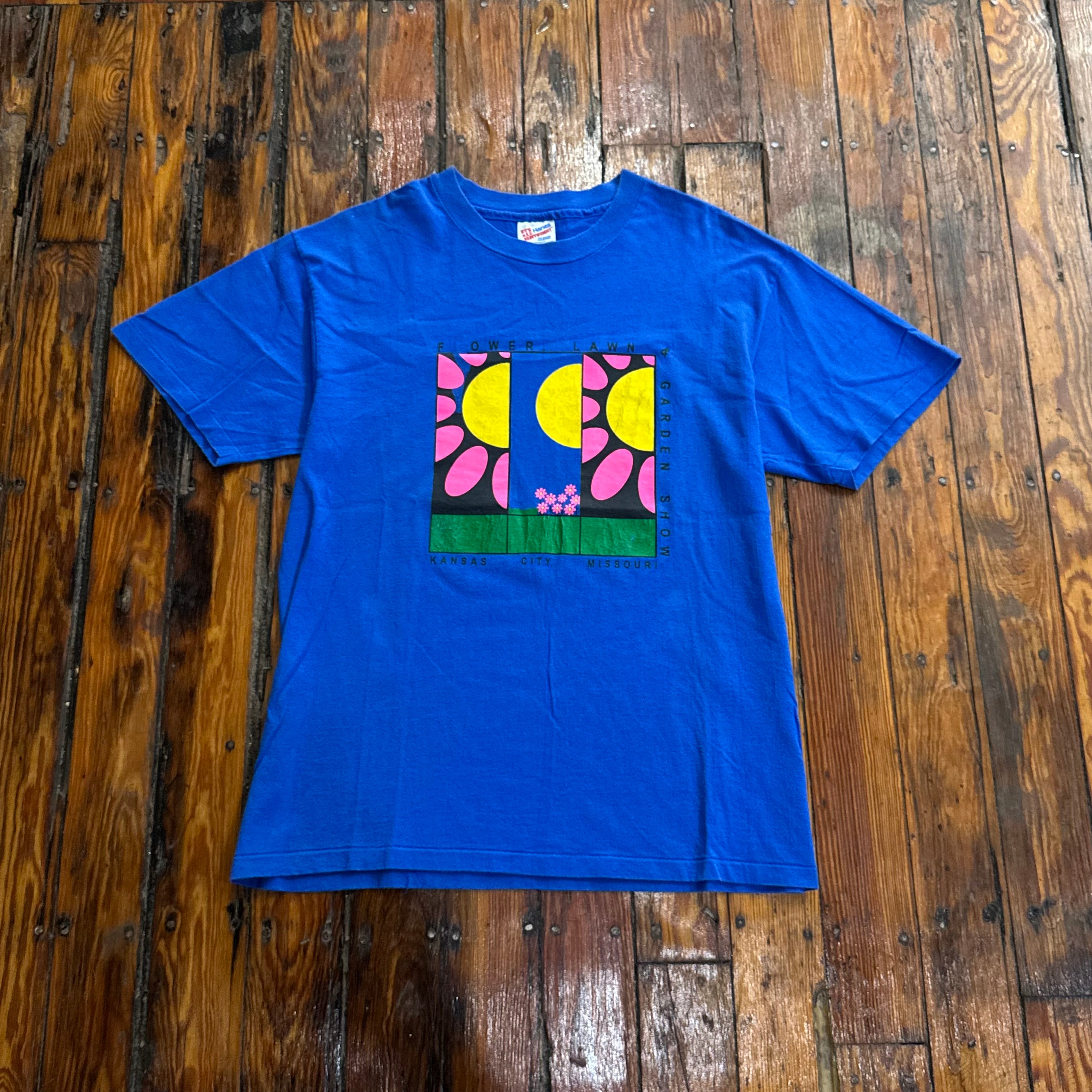 Vintage Flower Lawn Garden Show T-shirt Sz L
