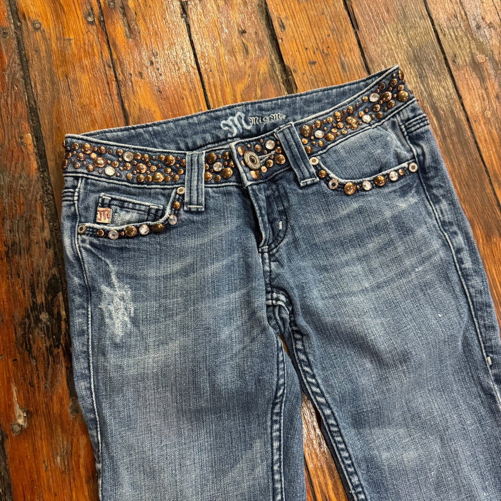 Y2K Miss Me Jeweled Denim Jeans Sz 25
