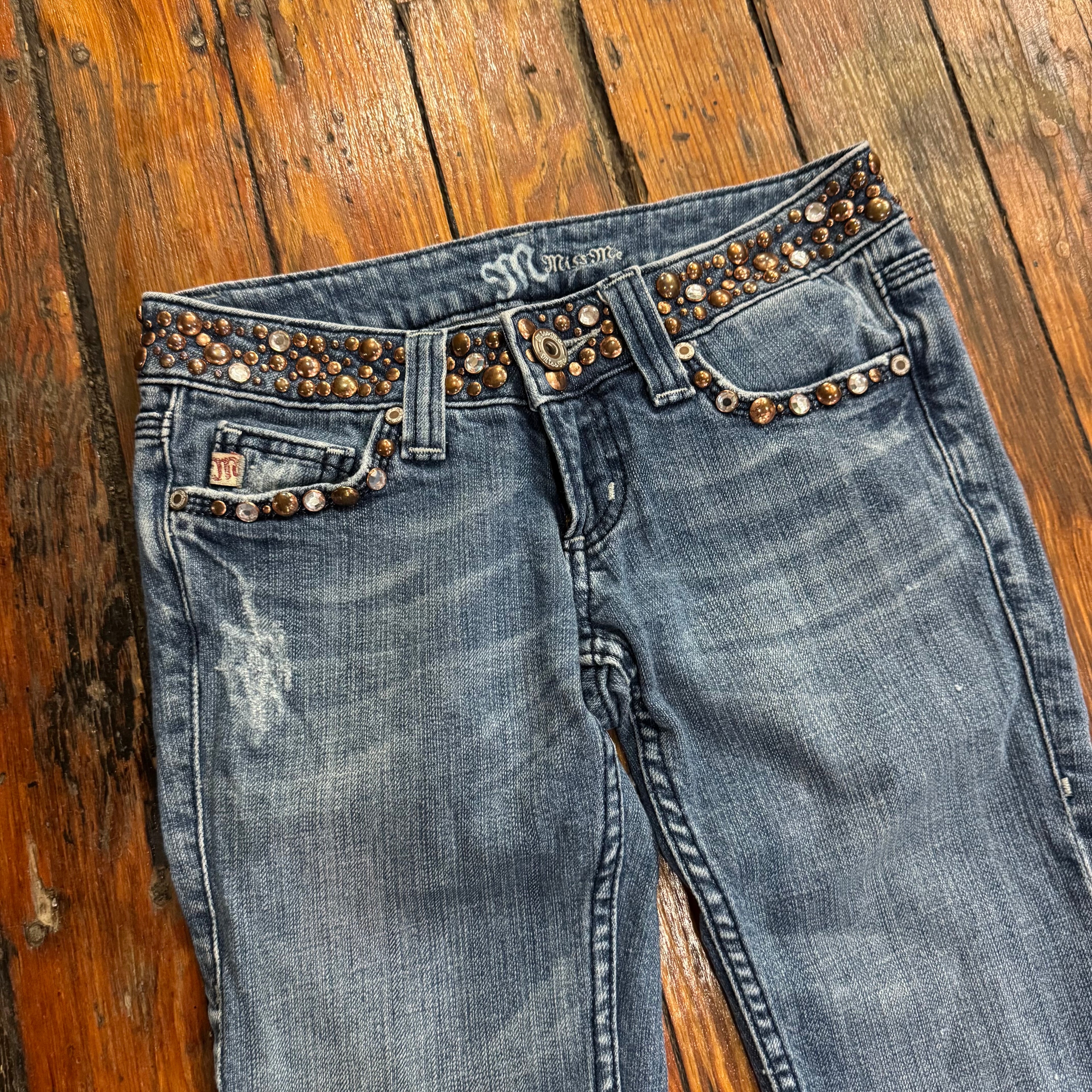Y2K Miss Me Jeweled Denim Jeans Sz 25