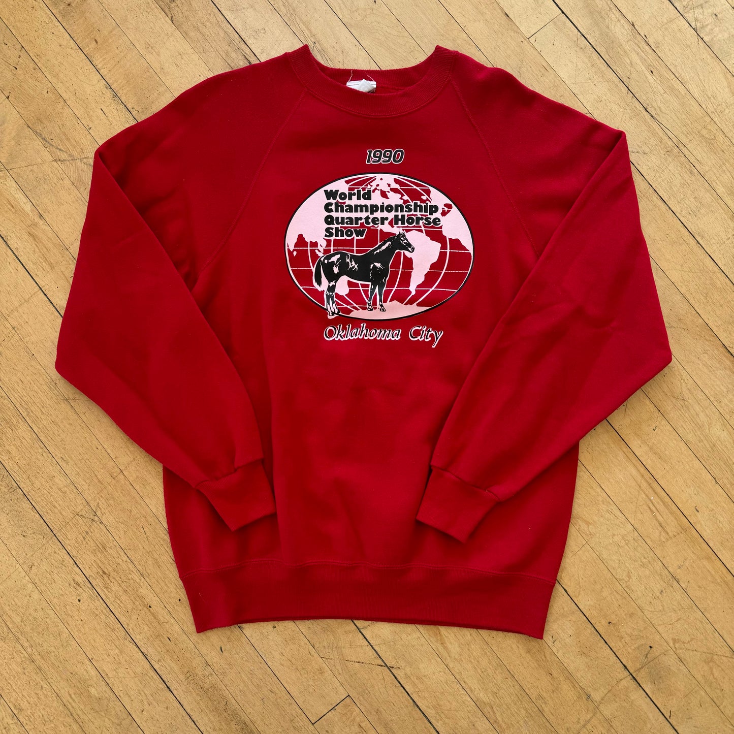 Vintage World Champion Quarter Horse Show CrewNeck Sz L