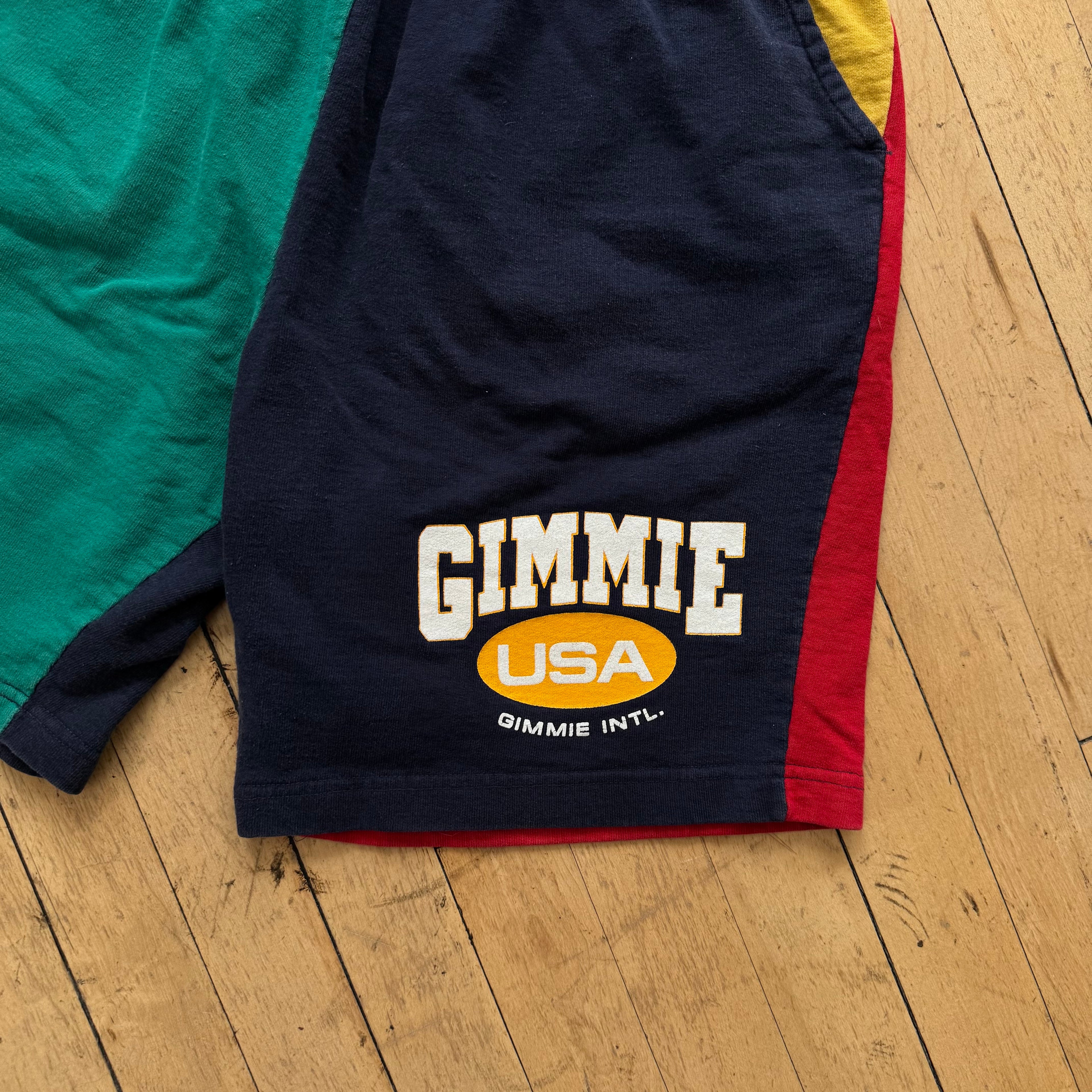 Vintage Gimme USA Color Blocking Shorts Sz L