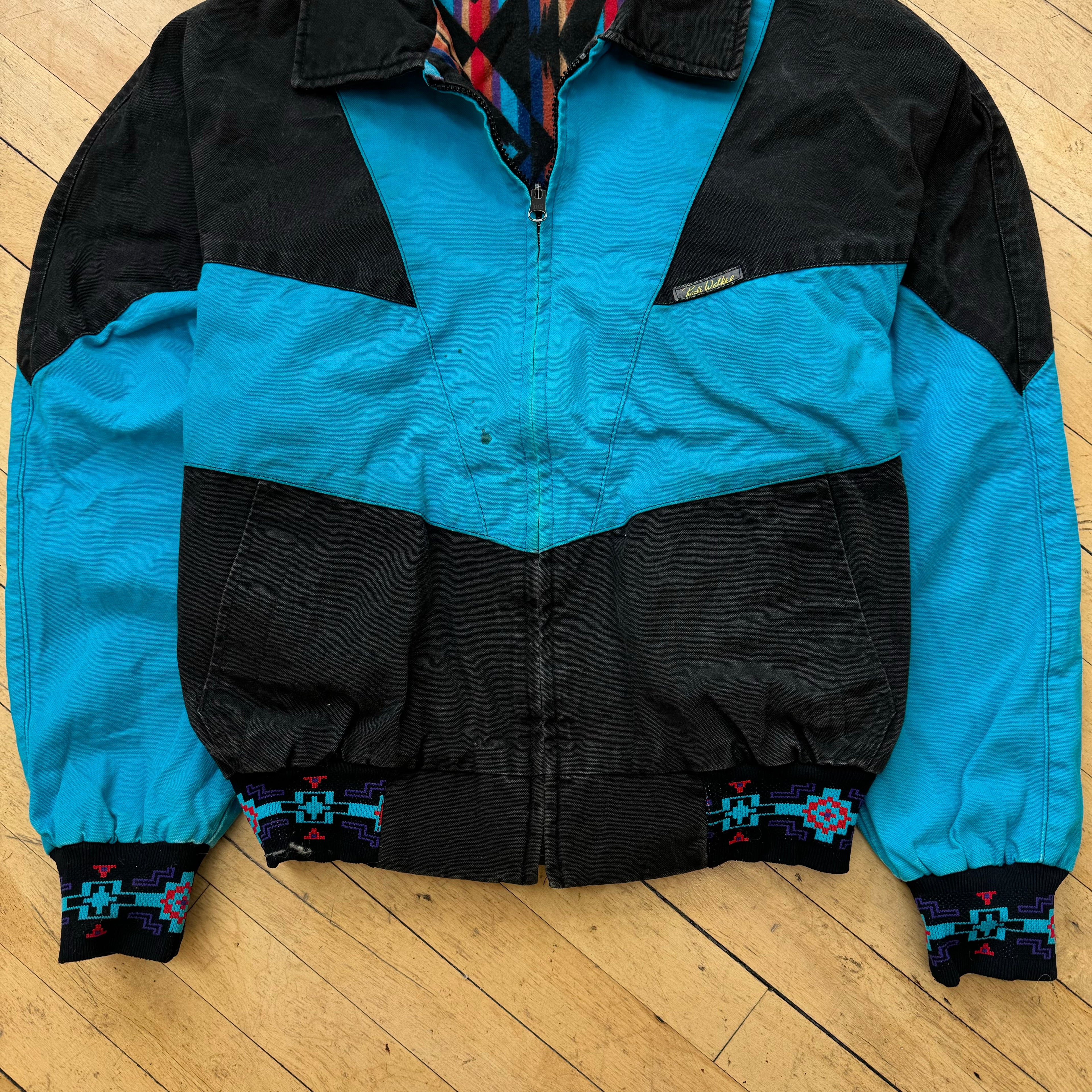 Vintage Rode Walker Aztec Reversible Jacket Sz M