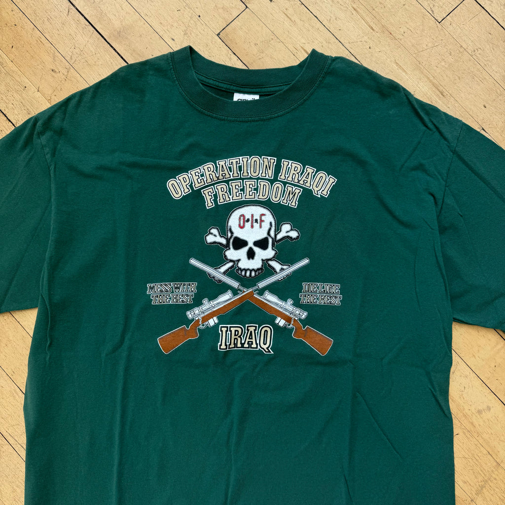 Y2K Operation Iraqi Freedom T-shirt Sz L