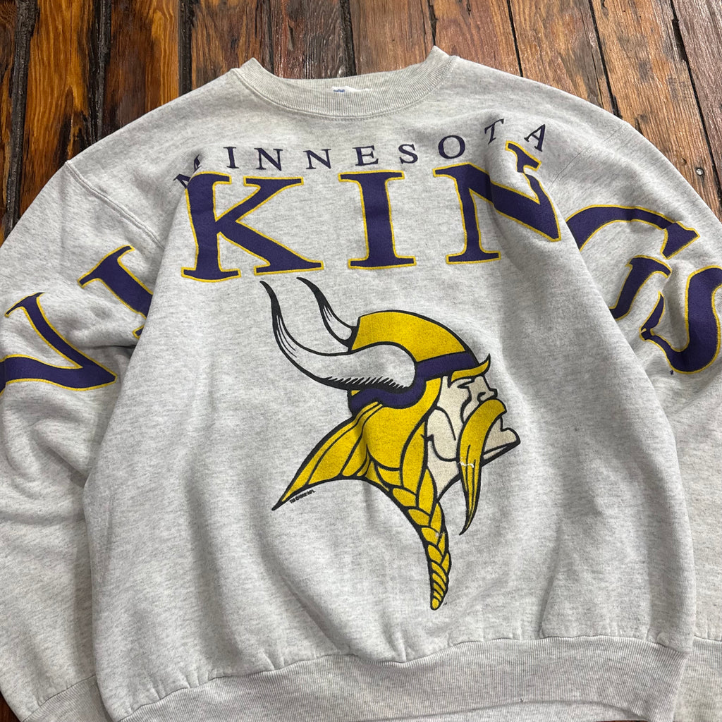 Vintage Minnesota Vikings SpellOut CrewNeck Sz M