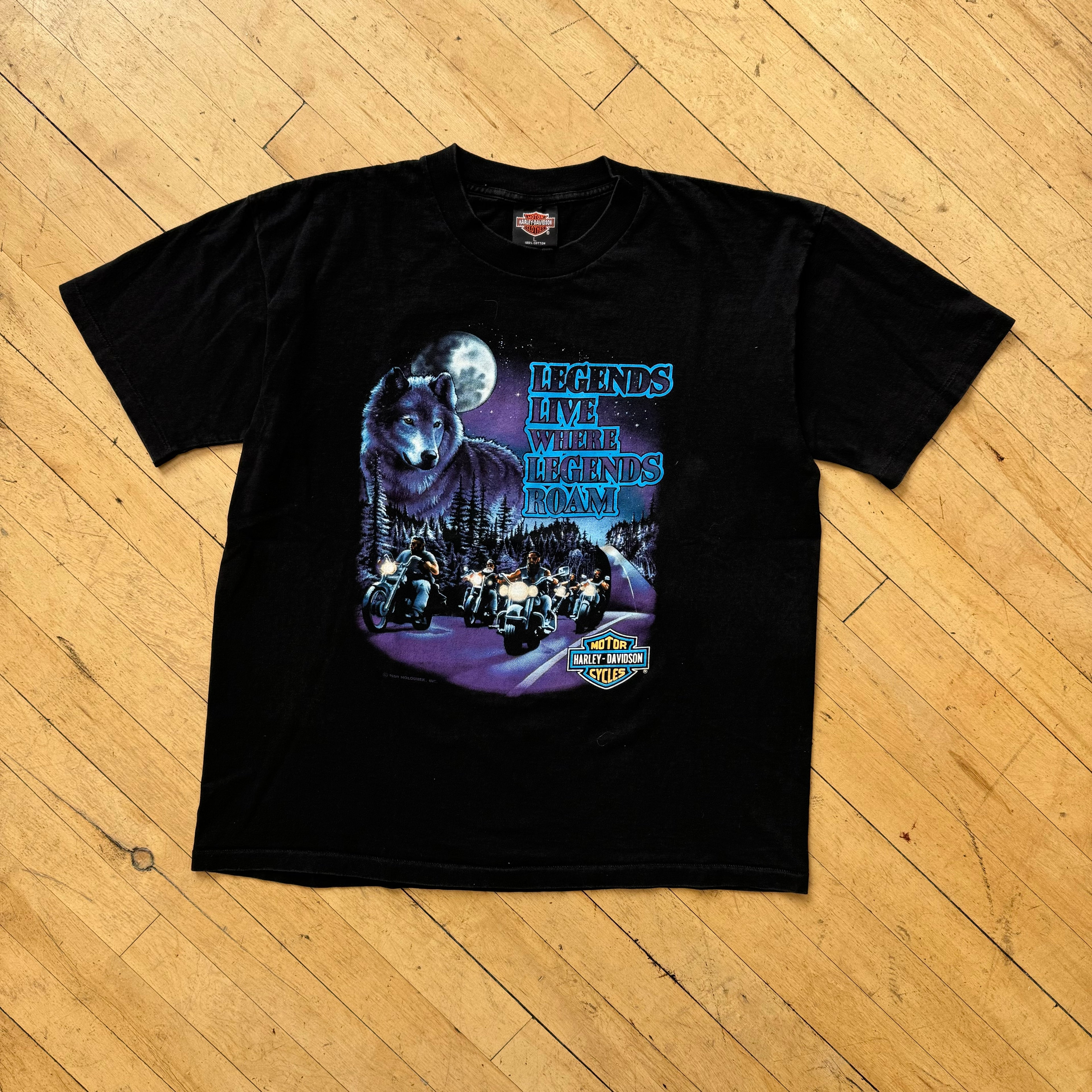 Vintage Harley Davidson Legends live where roam T-shirt Sz L