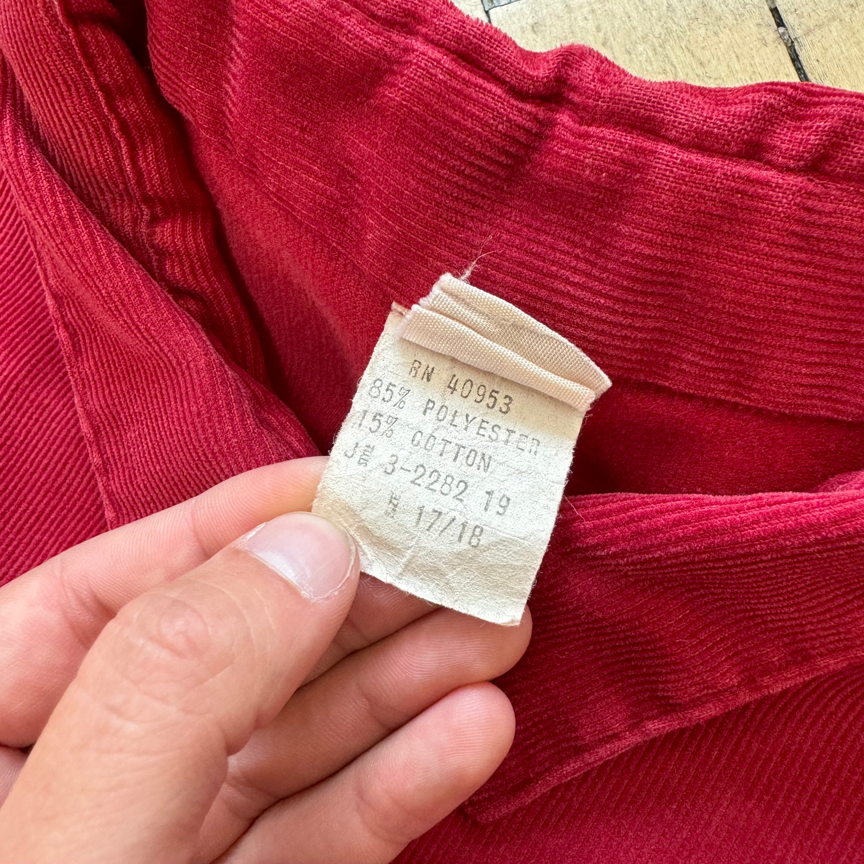 Vintage Corduroy Button Up T-shirt Sz M