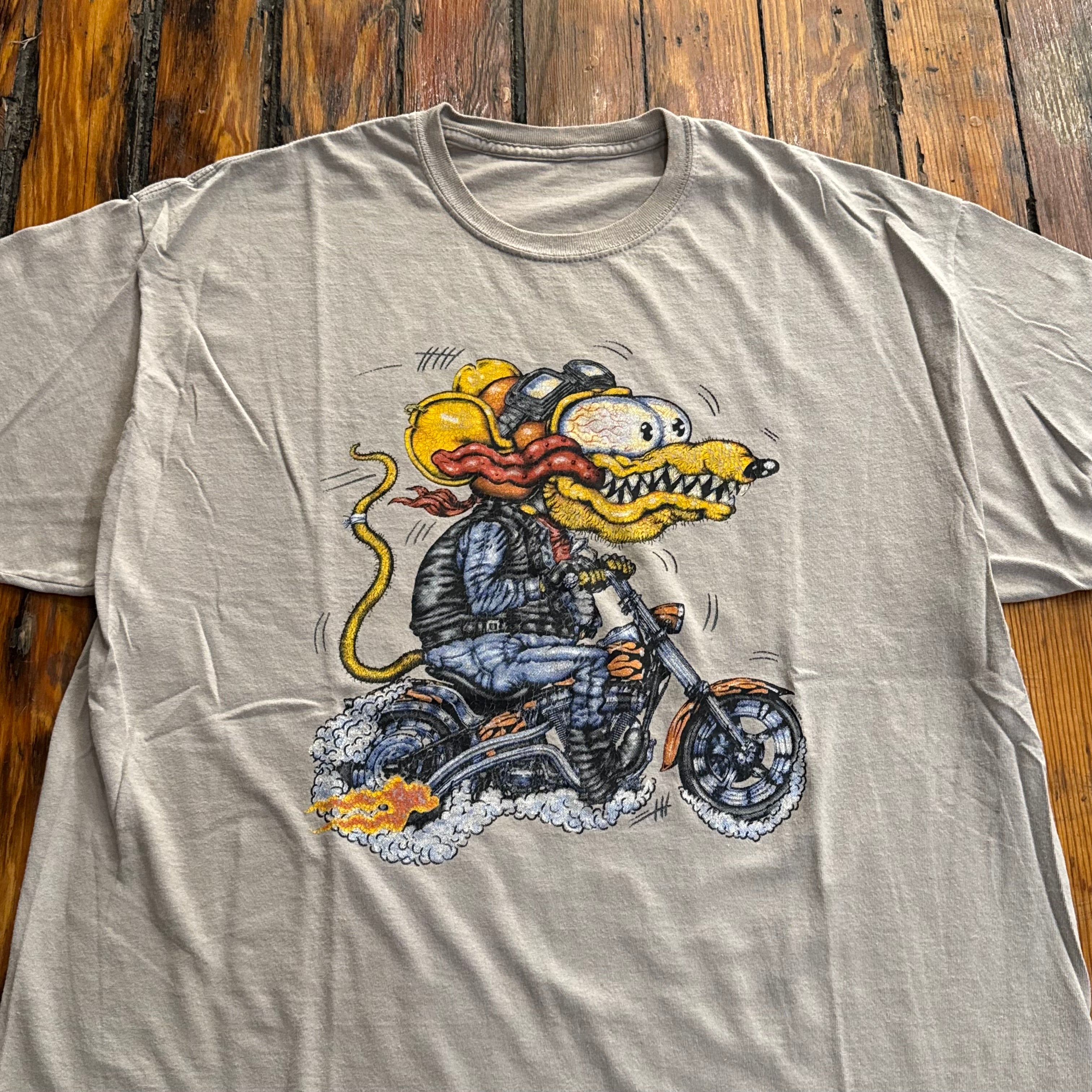 Vintage Rat Fink Ed Roth Motorcycle T-shirt Sz XL