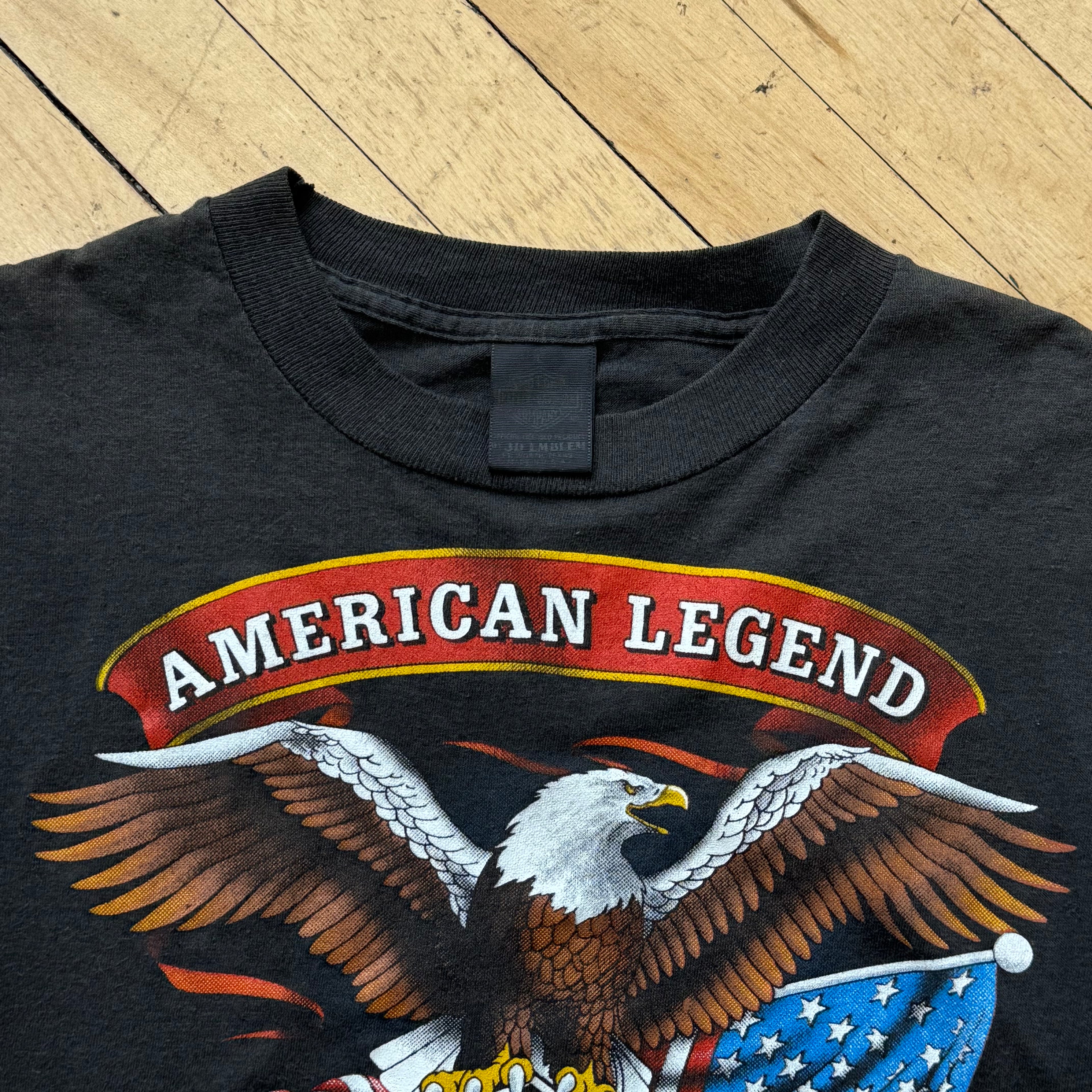 Vintage American Legend Harley Davidson 3D Emblem T-shirt Sz L