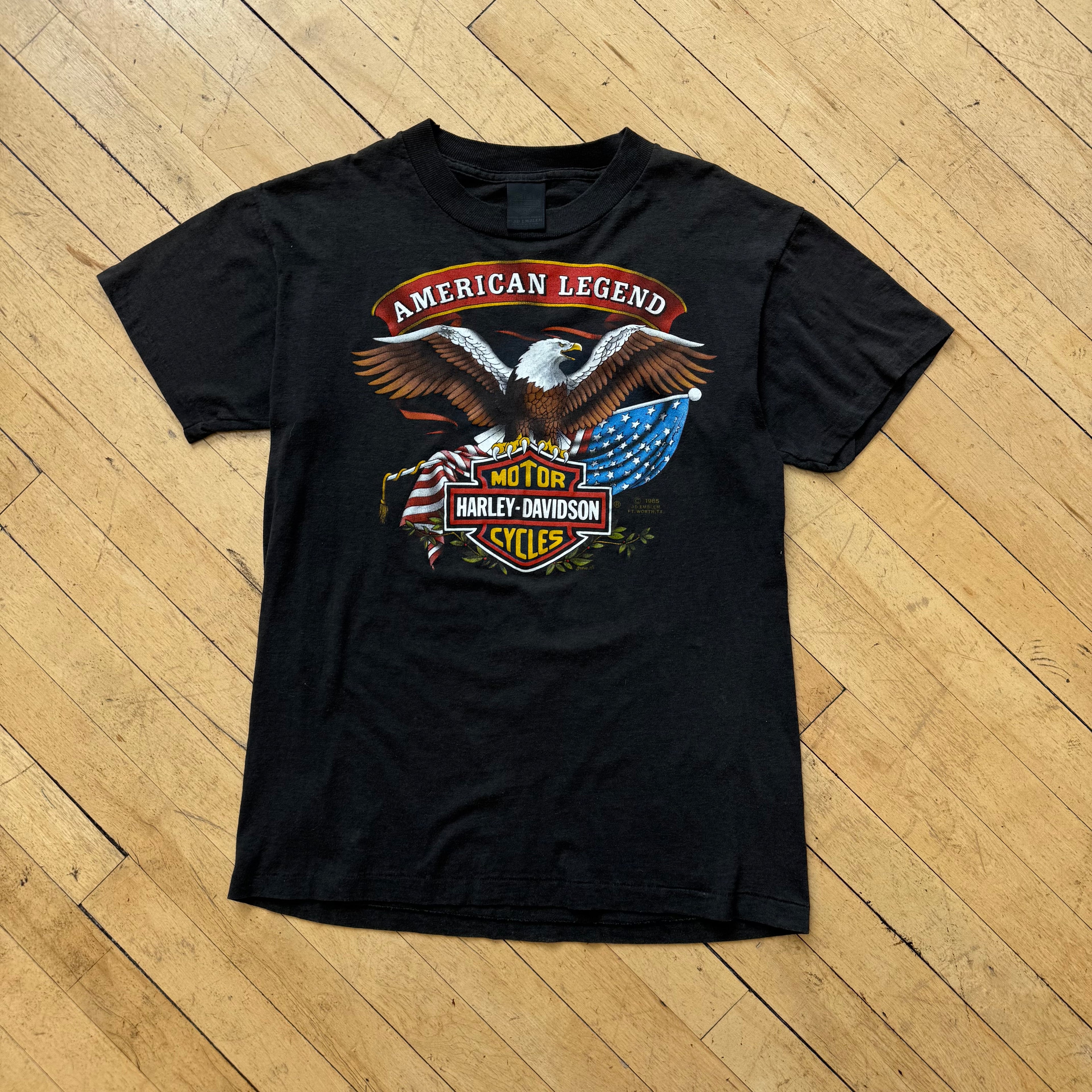 Vintage American Legend Harley Davidson 3D Emblem T-shirt Sz L