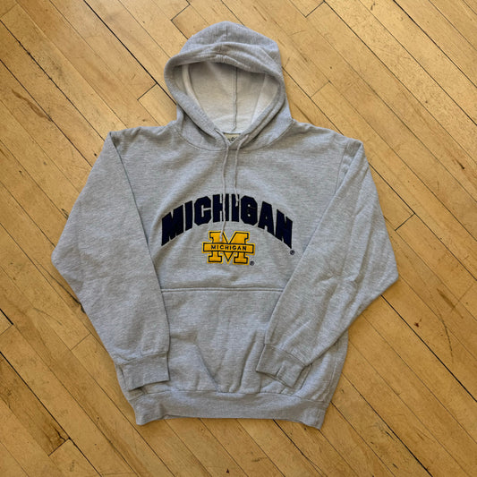 Vintage Michigan SpellOut Hoodie Sz L