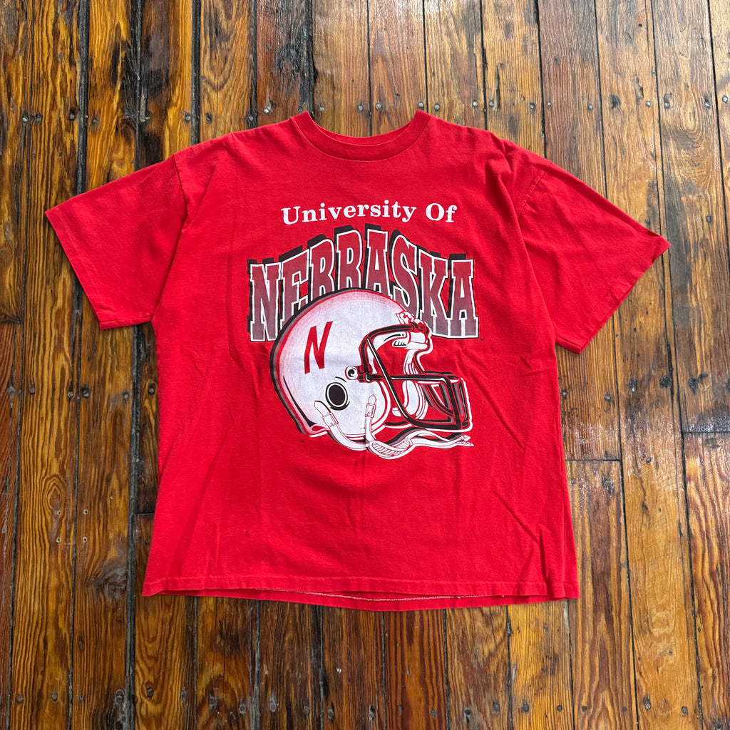 Vintage University of Nebraska Huskers Helmet T-shirt Sz L