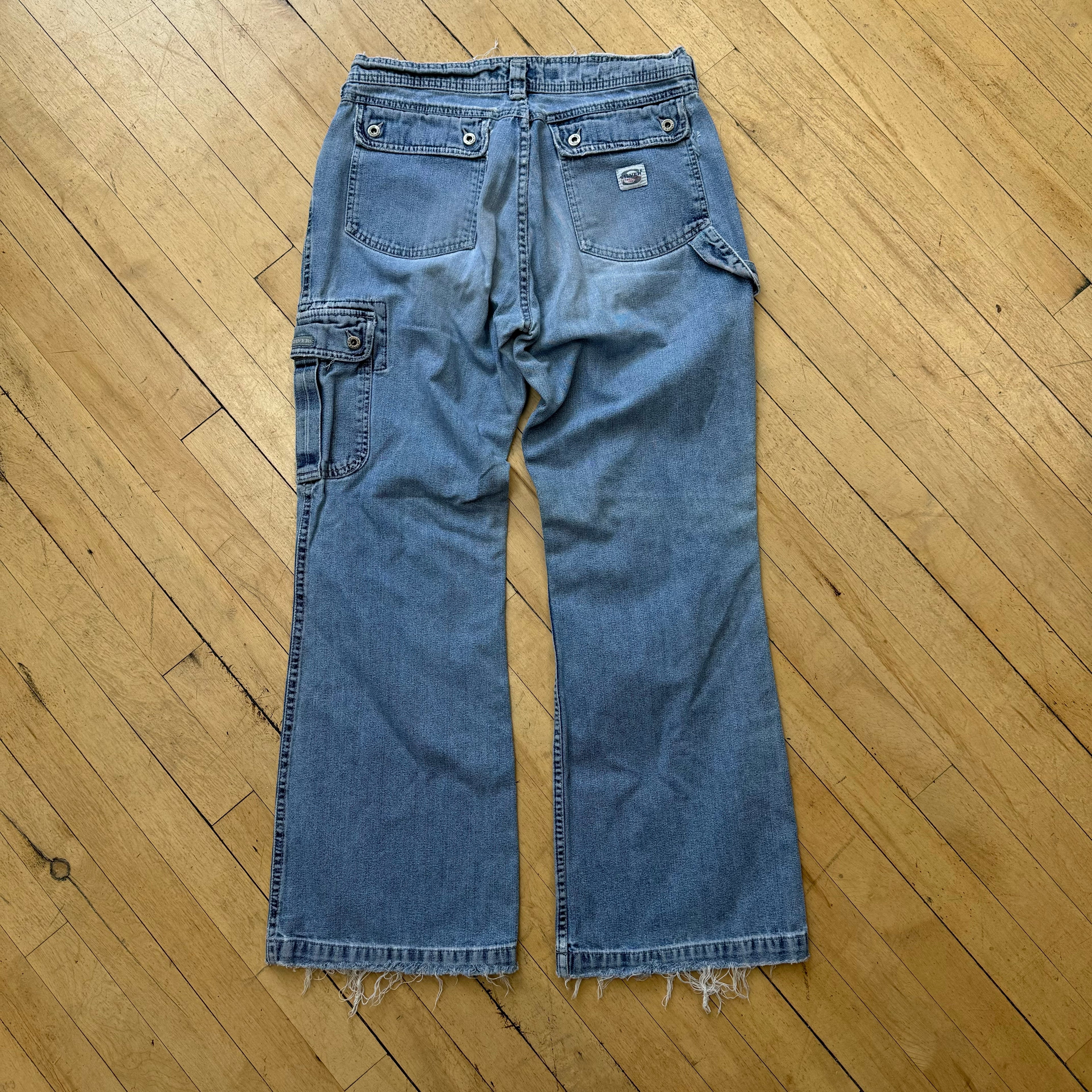 Vintage Silver Cargo denim Jeans Sz 32/31
