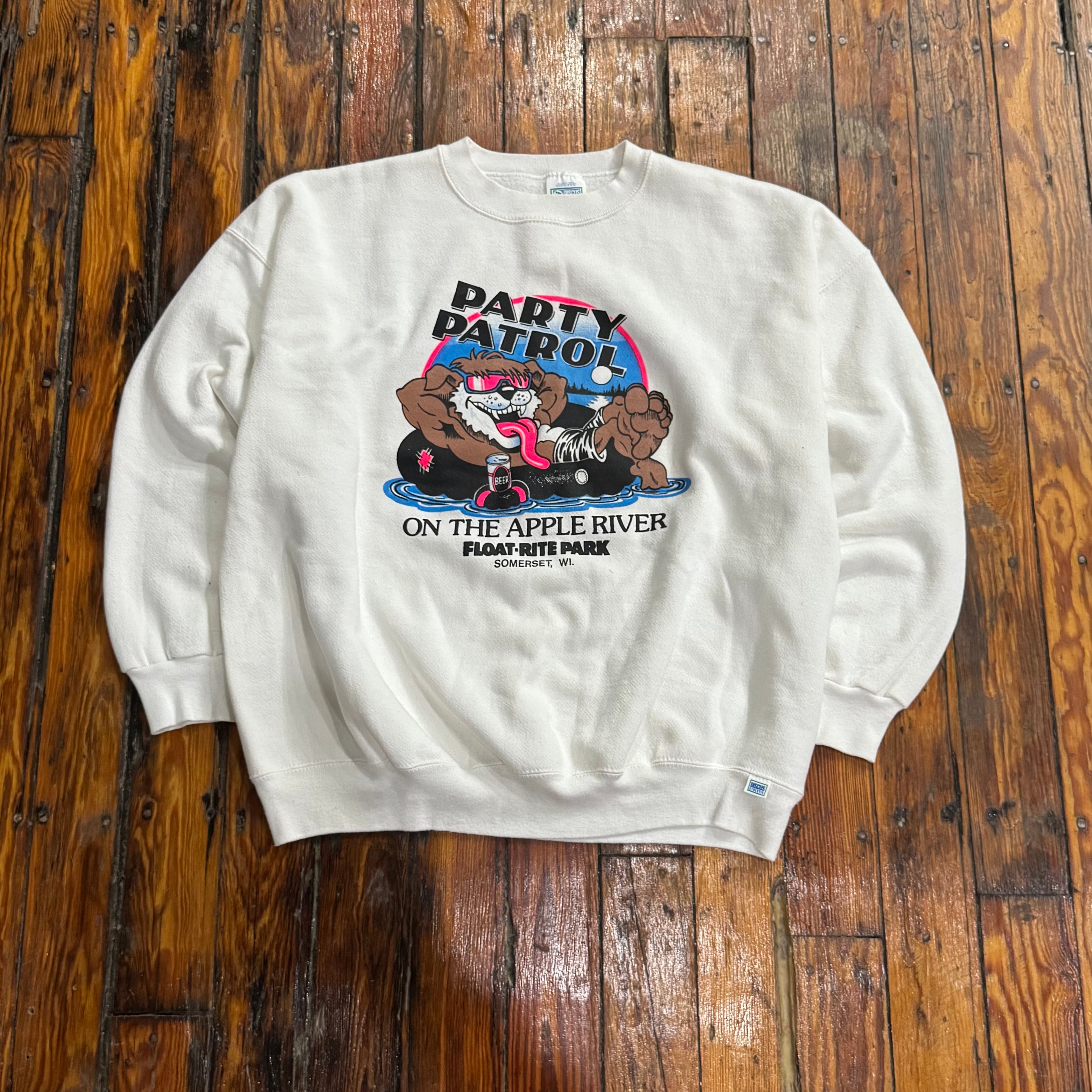 Vintage Party Patrol Apple River Crewneck Sz XL
