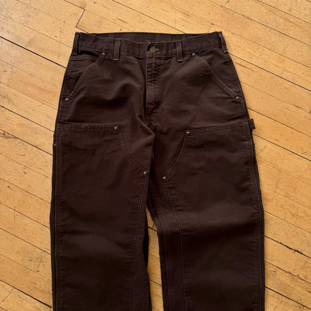 Vintage Brown Carhartt Double Knee Denim Jeans Sz 32x32