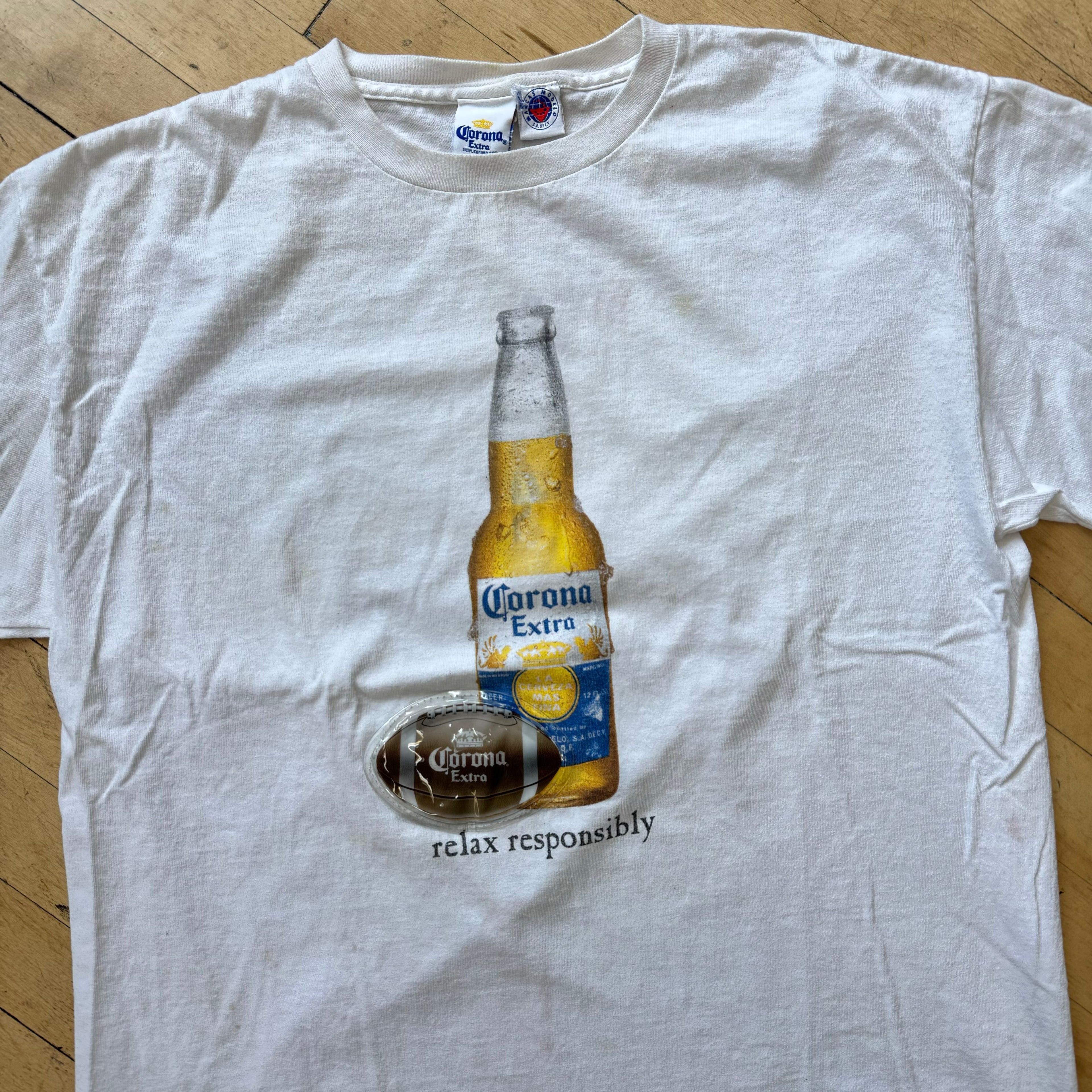 Vintage Corona Extra Relax Responsibly T-shirt Sz M