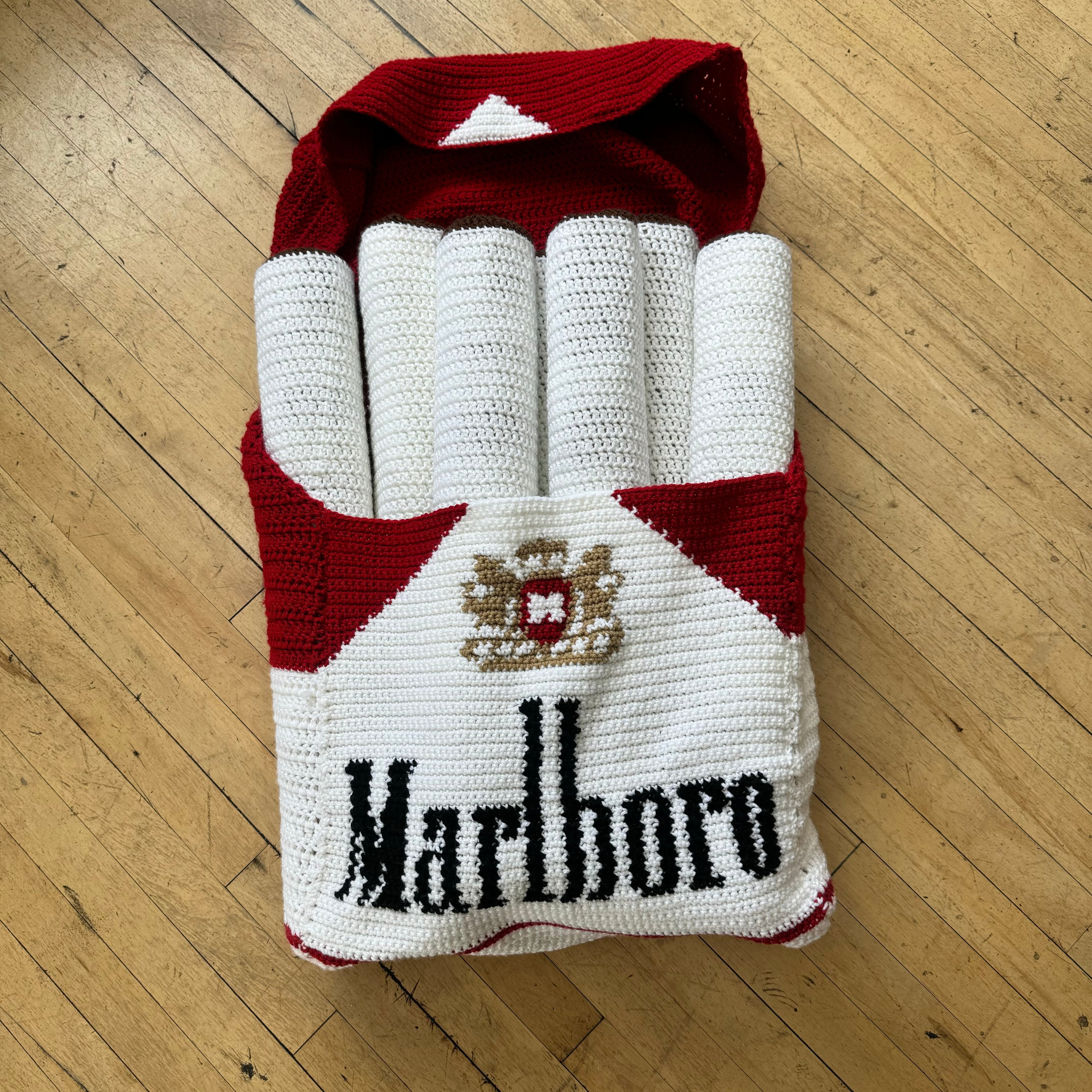 Handmade Crocheted Marlboro Cigarette Box raffle