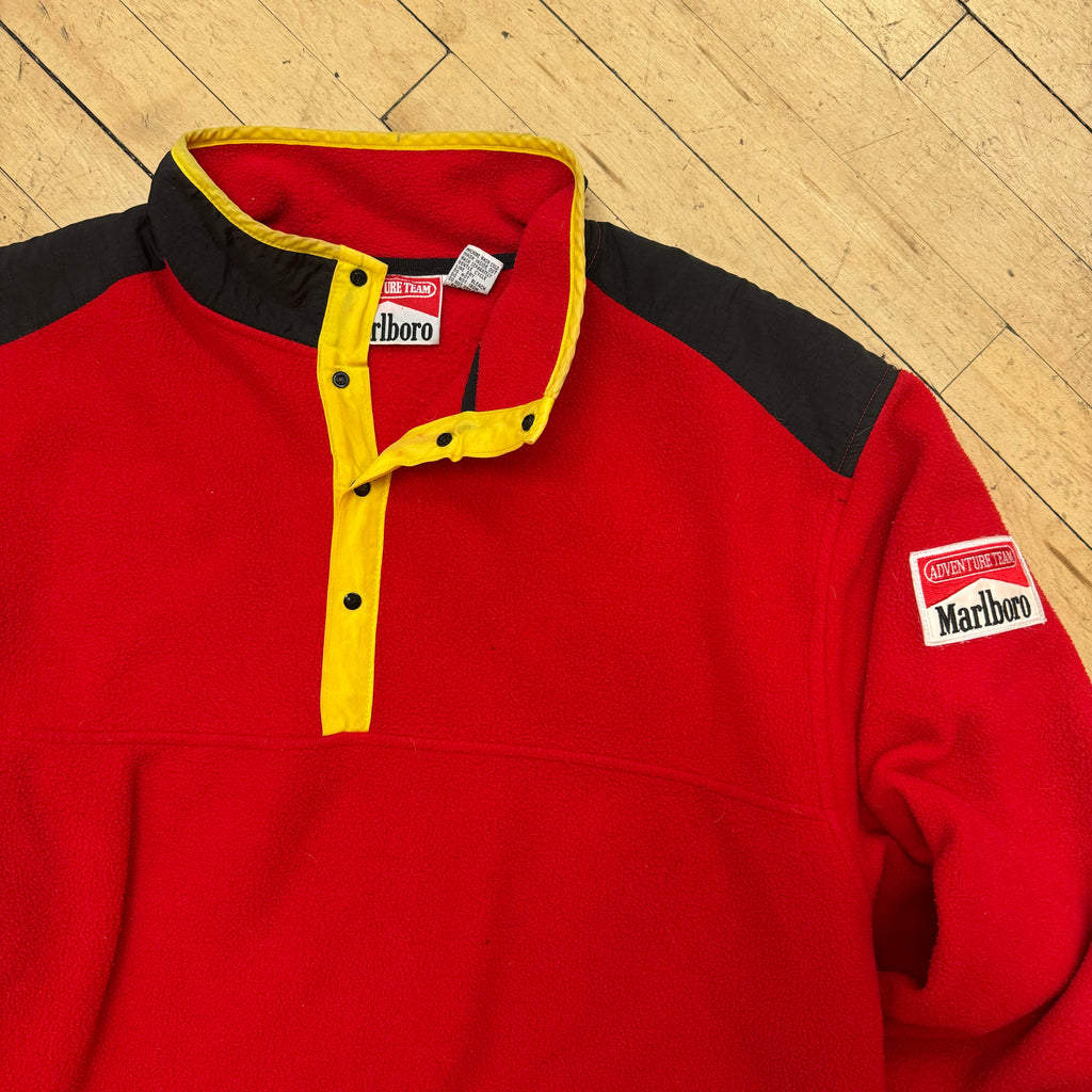 Vintage Marlboro Patch Fleece Pullover Jacket Sz XL