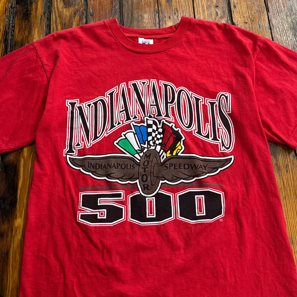 Vintage Logo 7 Indianapolis 500 T-shirt Sz L