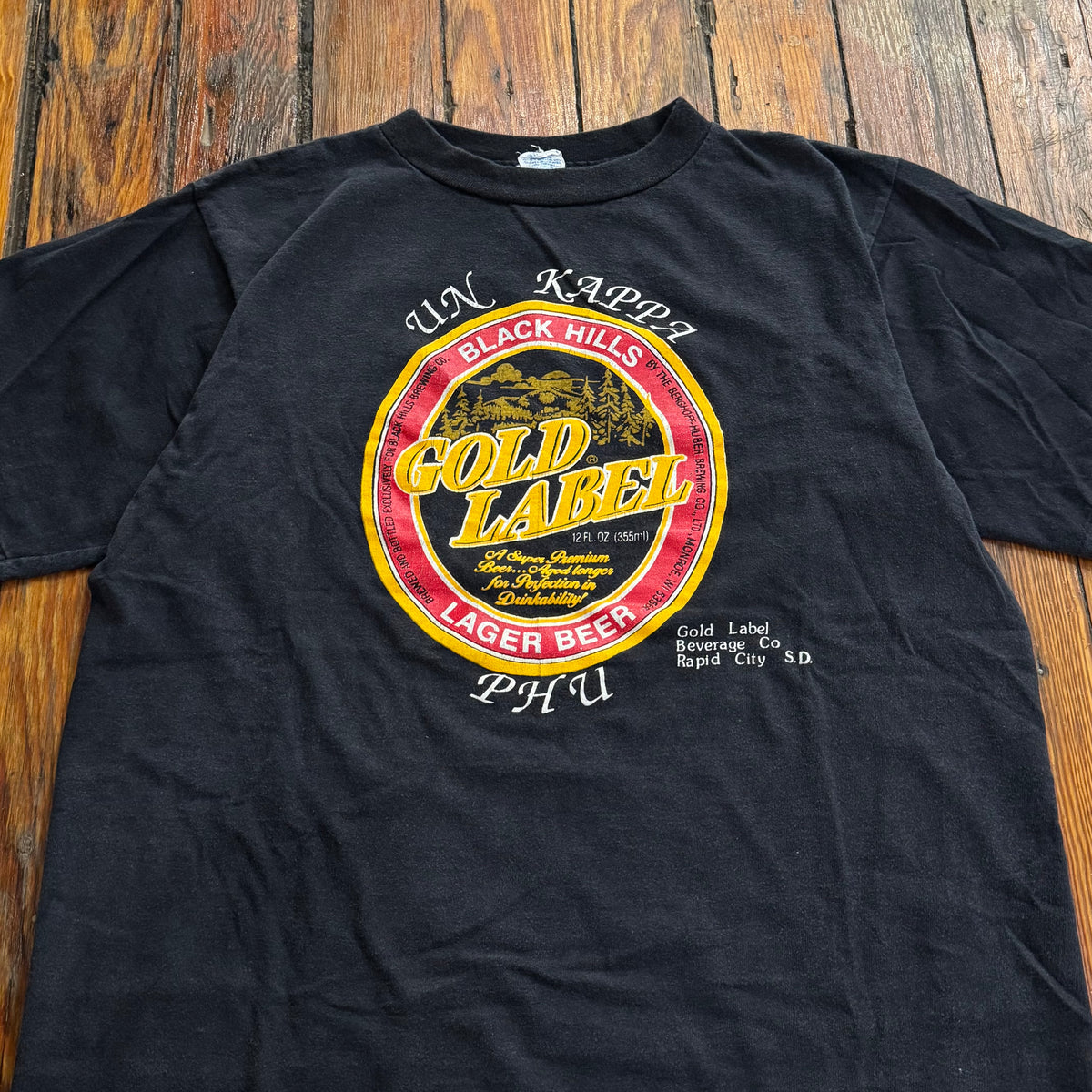 Vintage Gold Label lager Beer T-shirt Sz M
