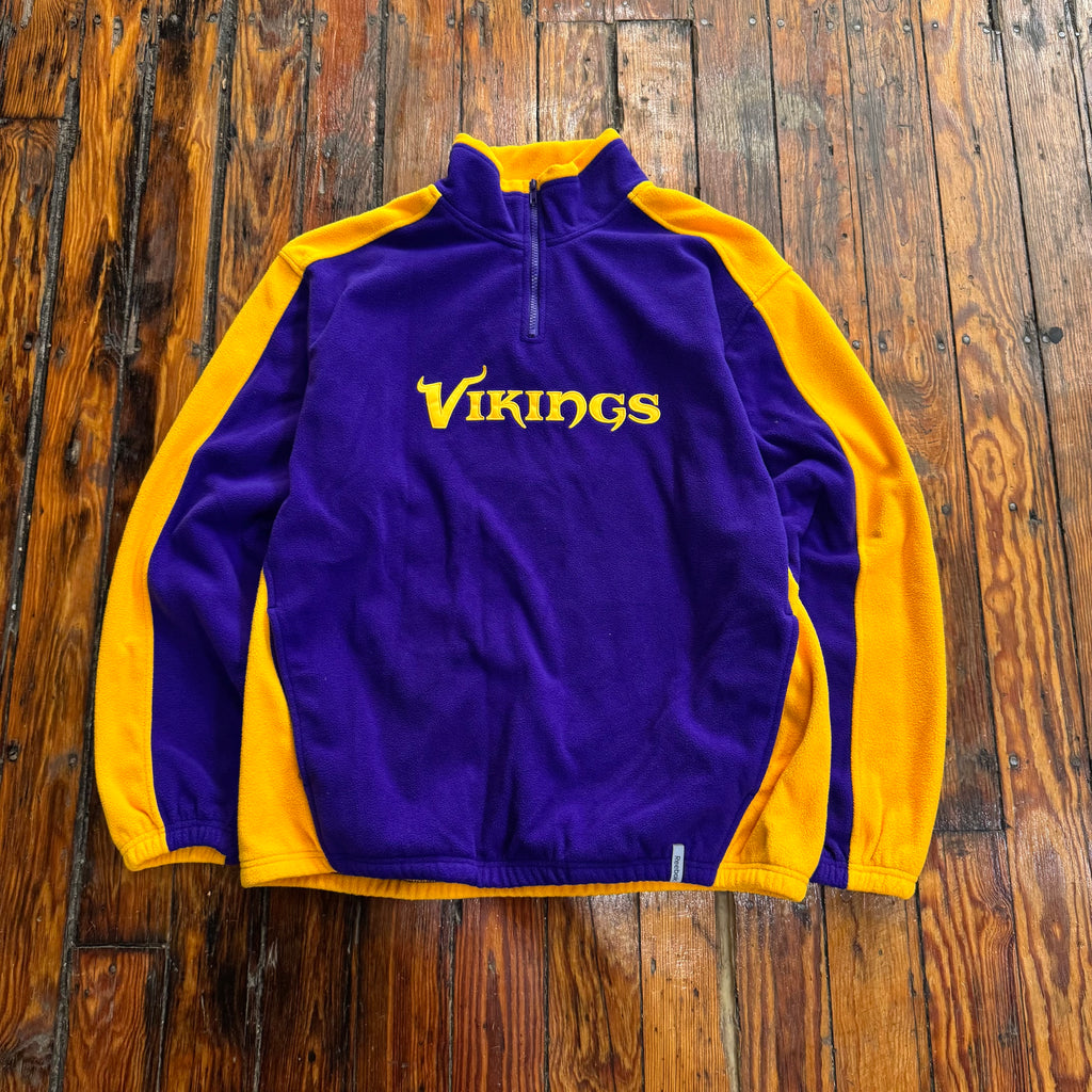 Vintage Minnesota Vikings Fleece Quarter Zip Sz L