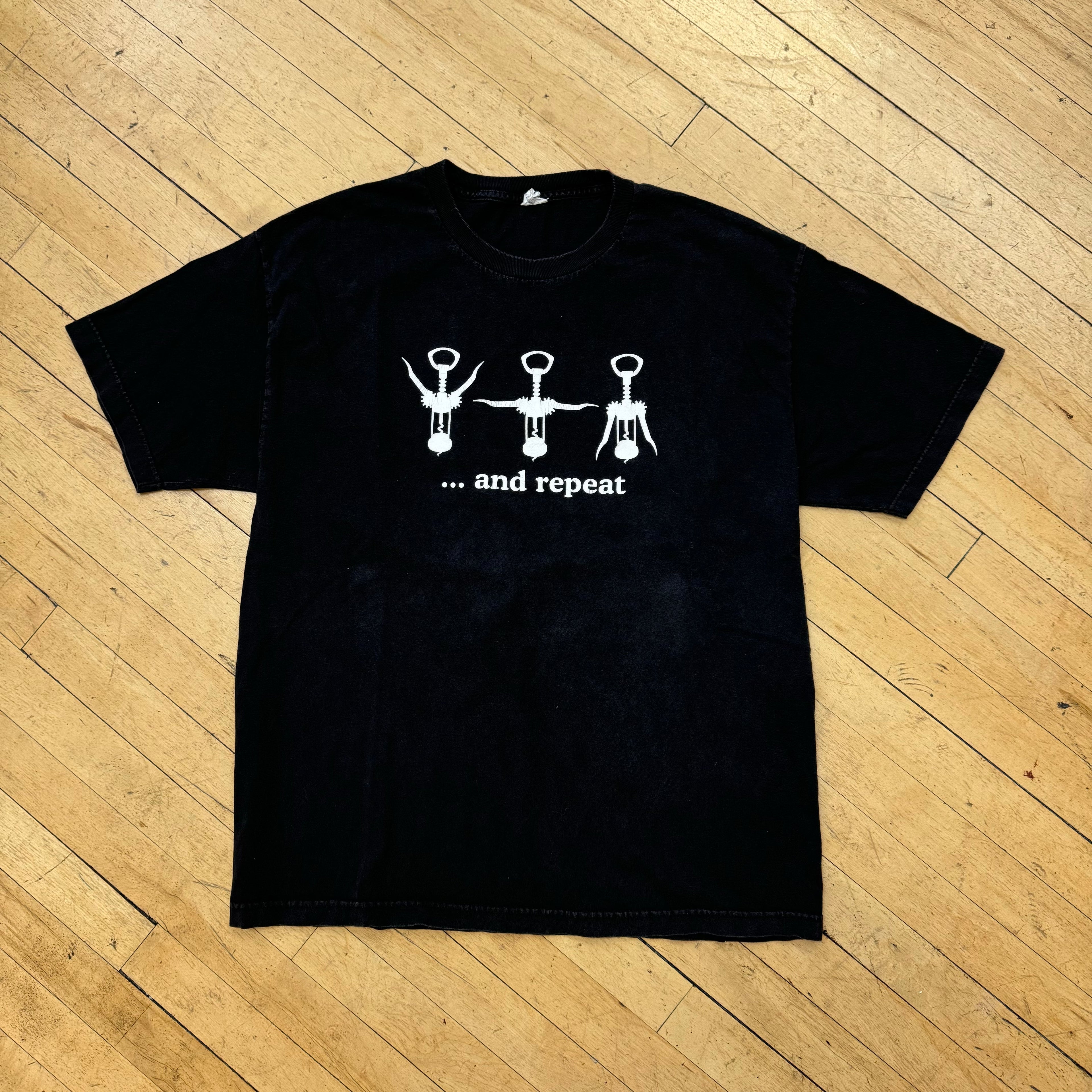 Vintage Wine Screw … and repeat T-shirt Sz L