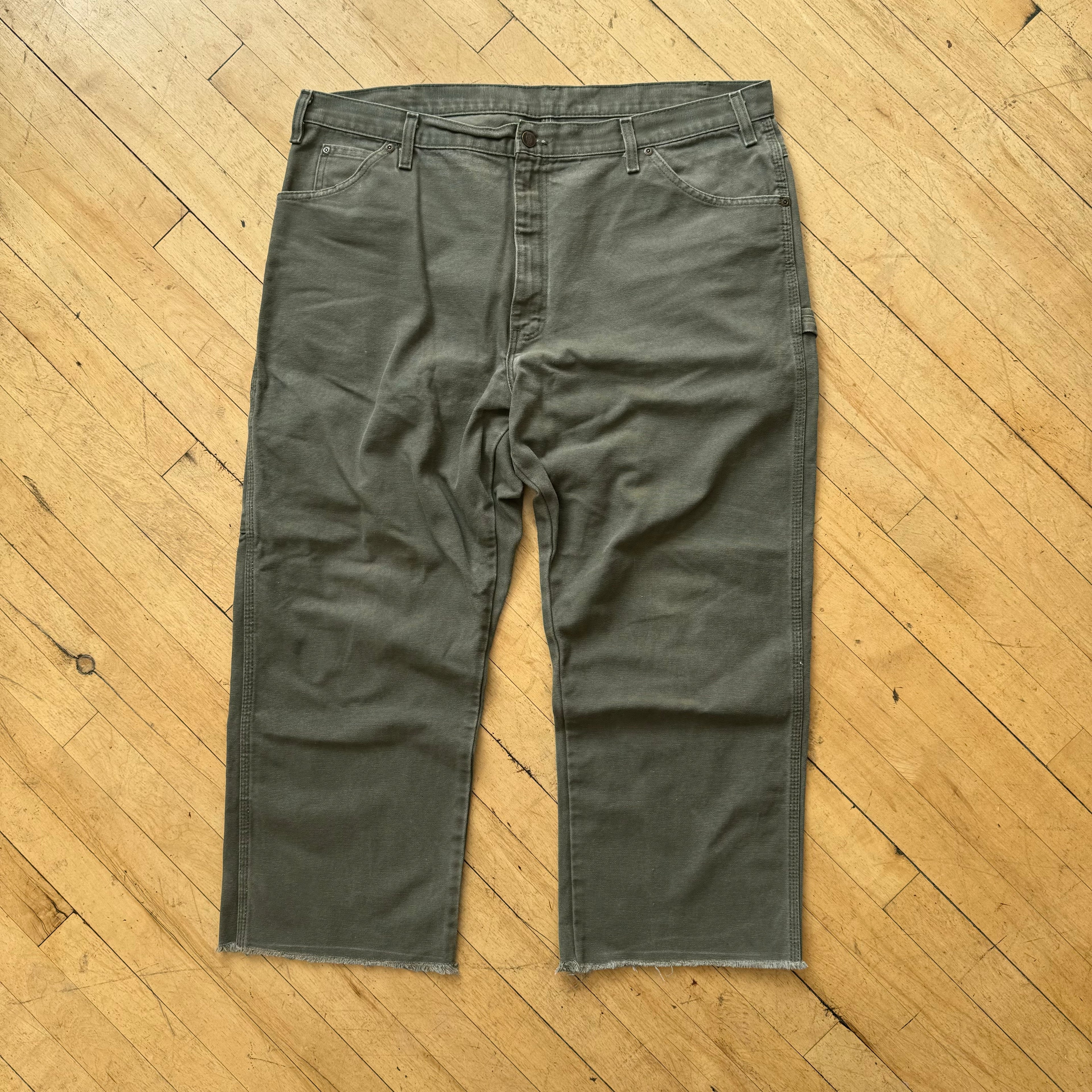 Vintage Olive Green Dickie carpenter Denim Jeans Sz 40x30