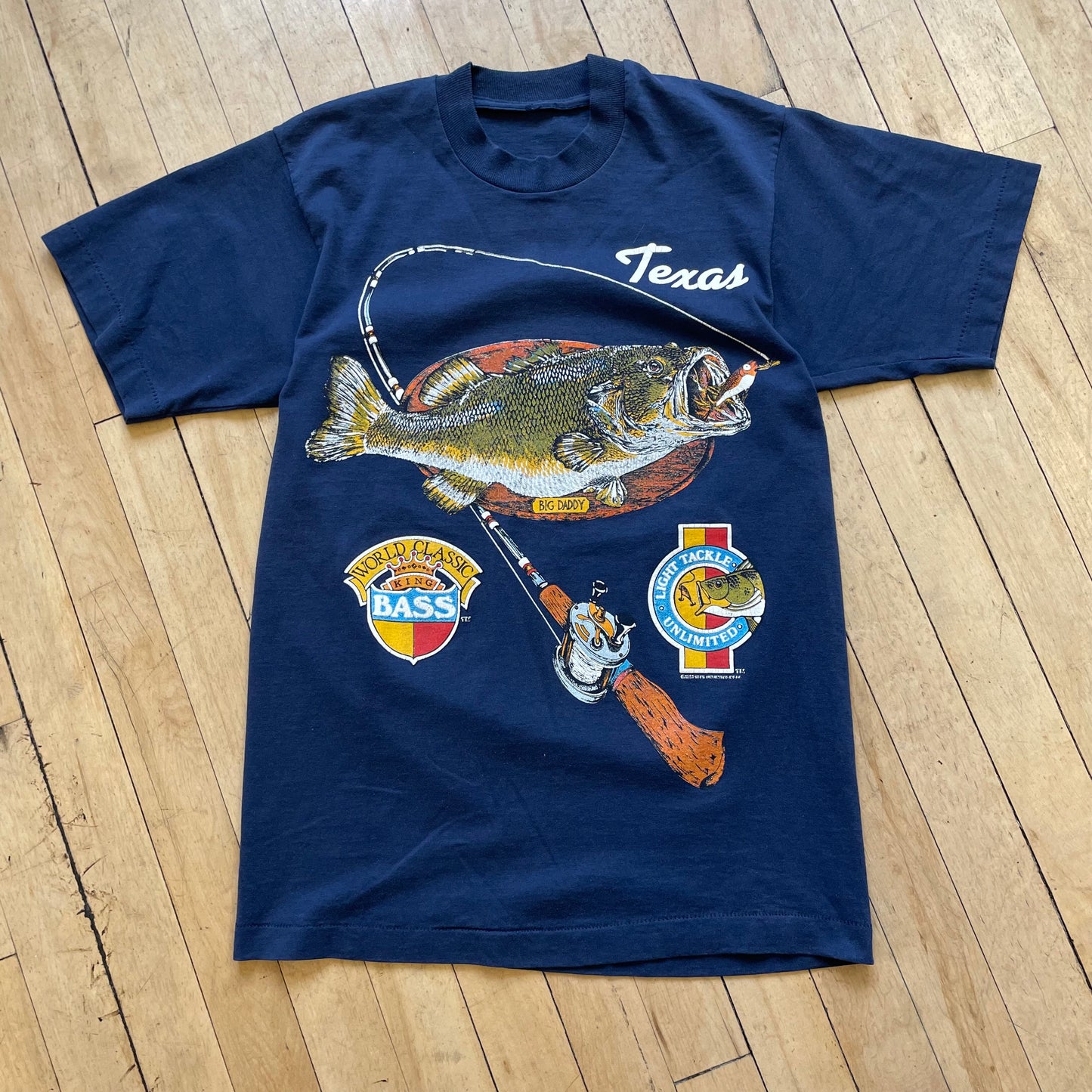 1989 Texas Light Tackle Bass Fishing T-shirt Sz S