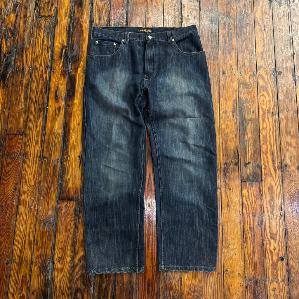 Y2K South Pole Embroidered Pocket Denim Jeans Sz 38