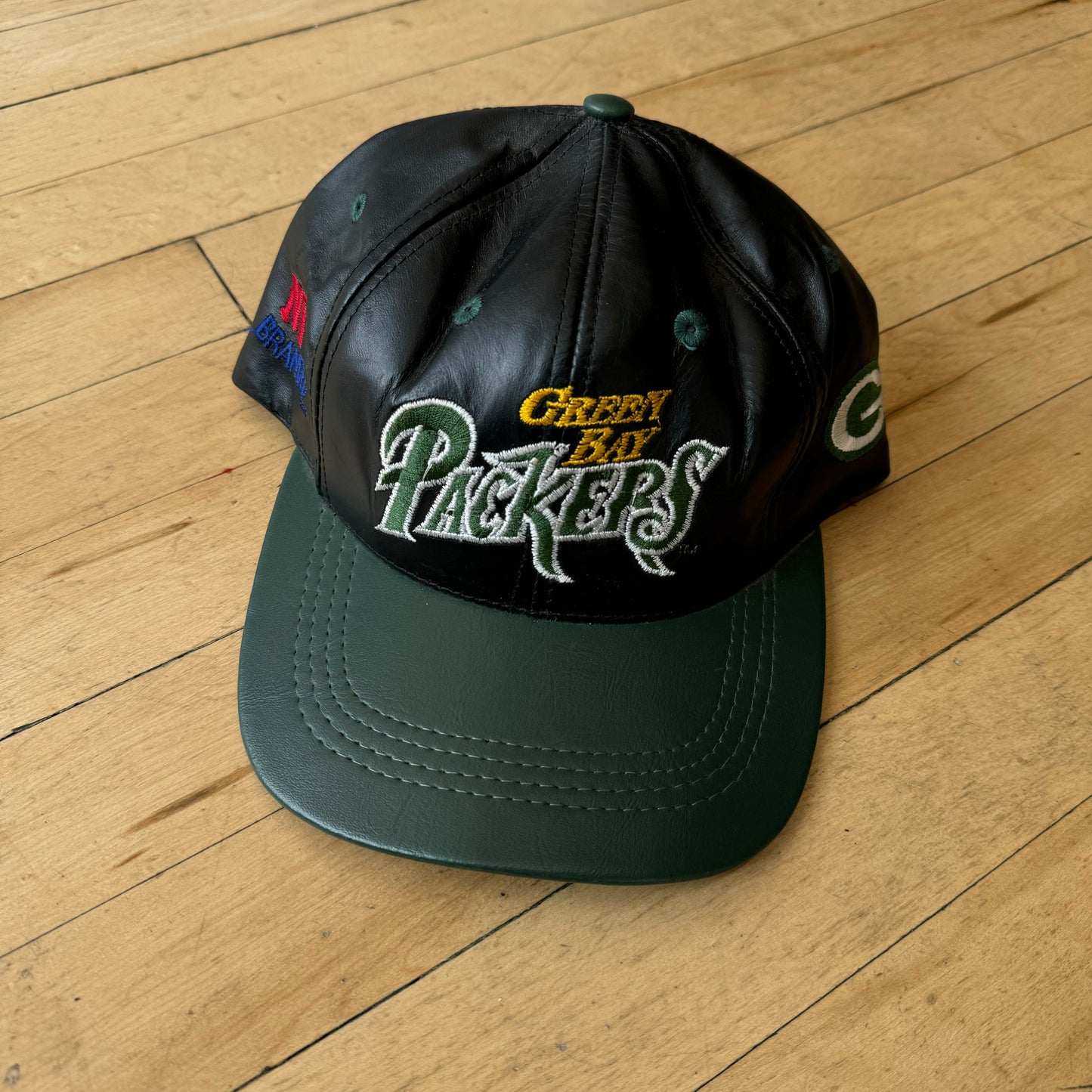 Vintage NFL GreenBay Packers Leather SnapBack Hat