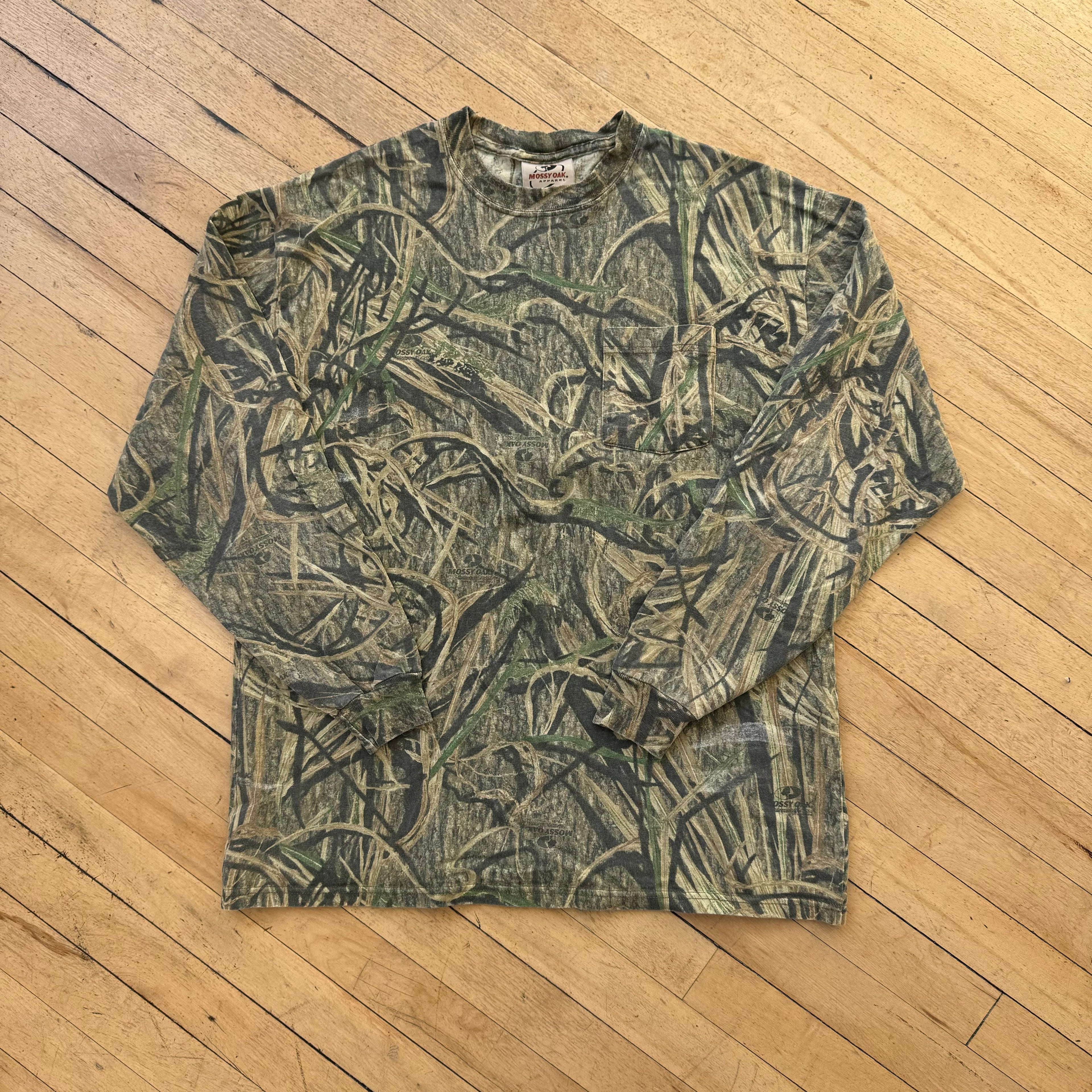 Vntg Mossy Oak Camo Long Sleeve T-shirt Sz XL