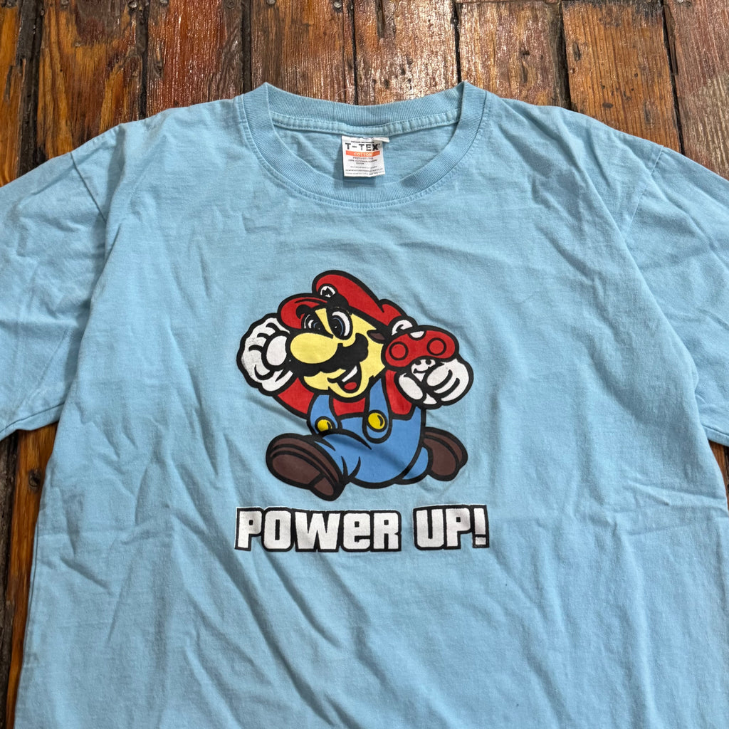 Vintage Power Up! Mario T-shirt Sz M