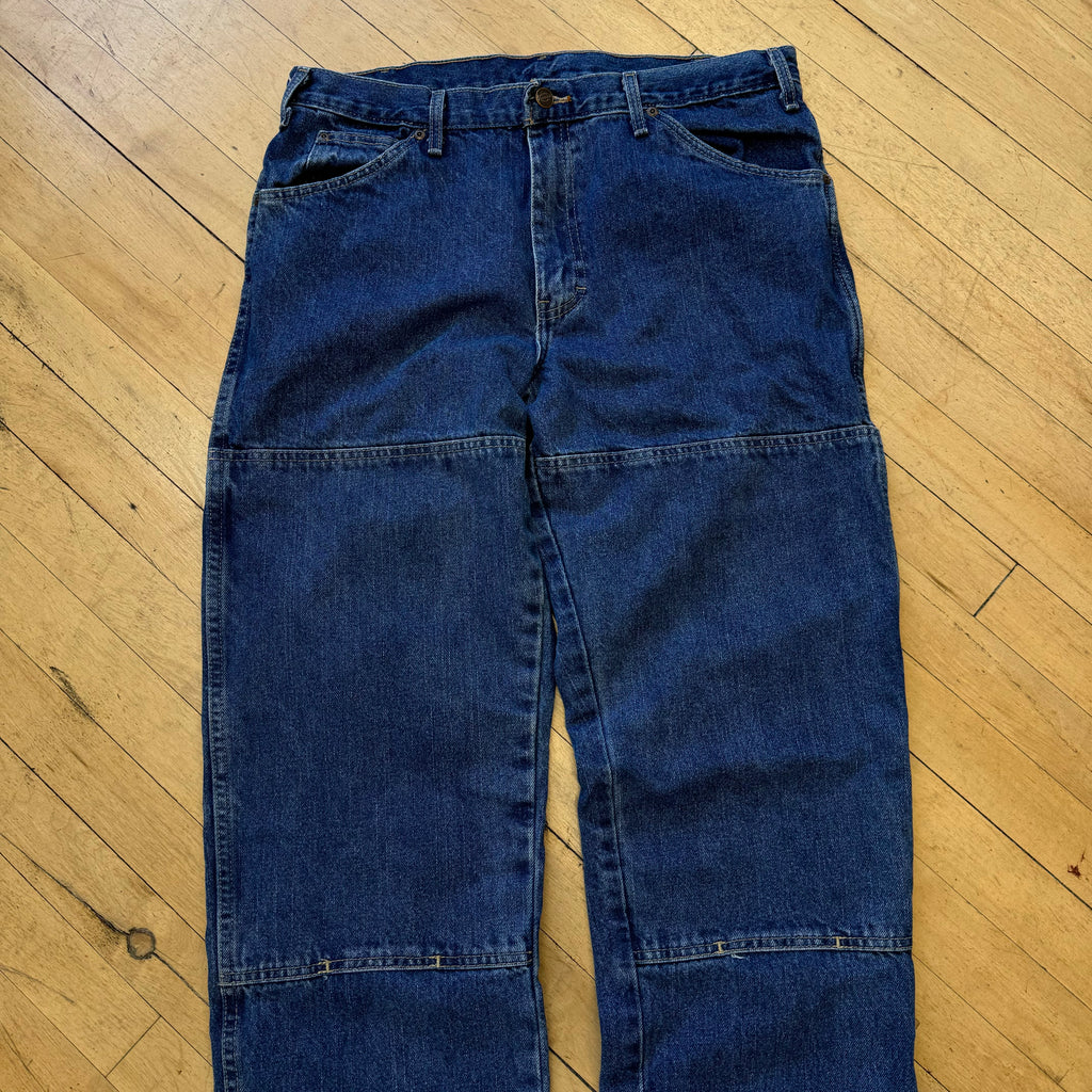 Vintage Dickies Double Knee Denim Jeans Sz 34x32