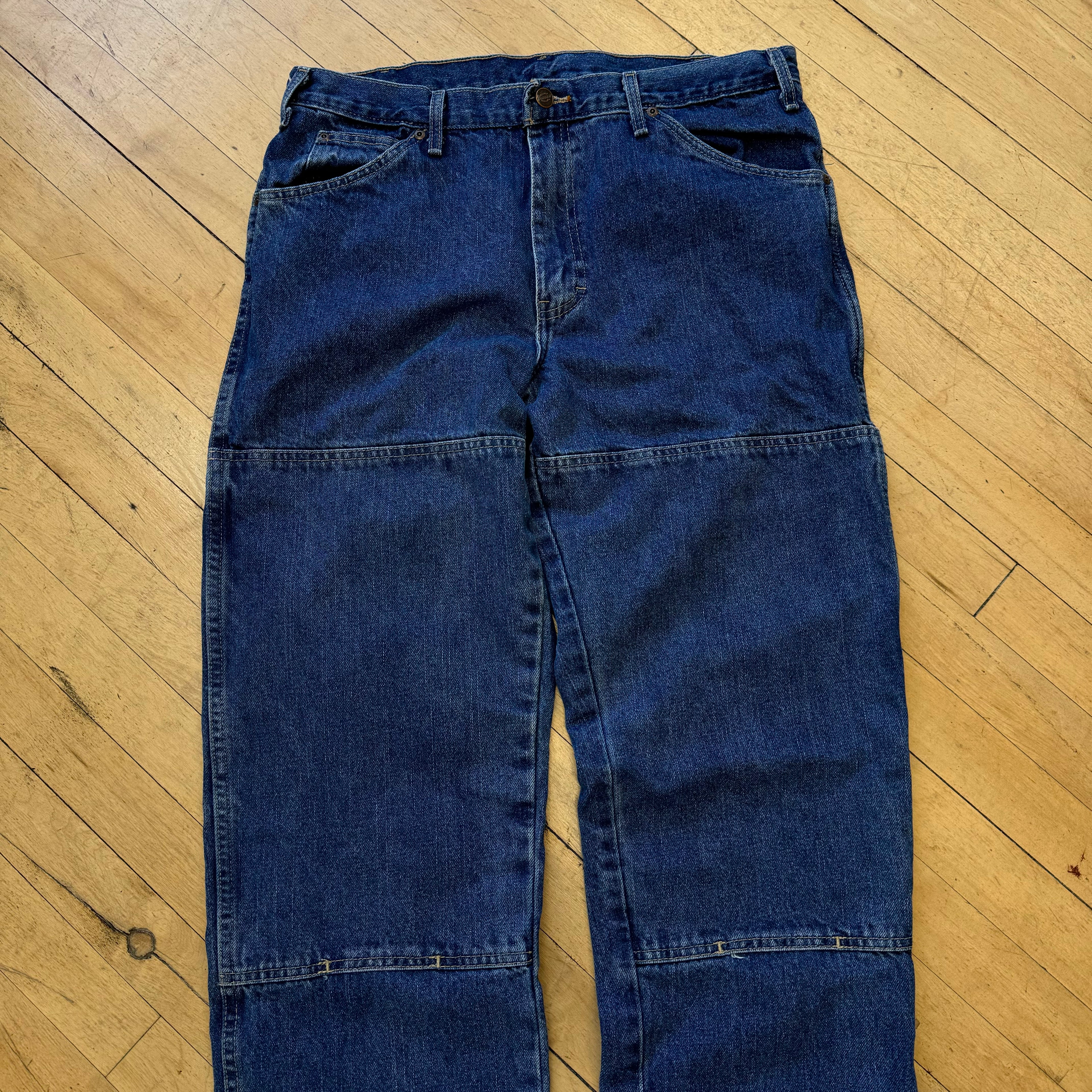 Vintage Dickies Double Knee Denim Jeans Sz 34x32