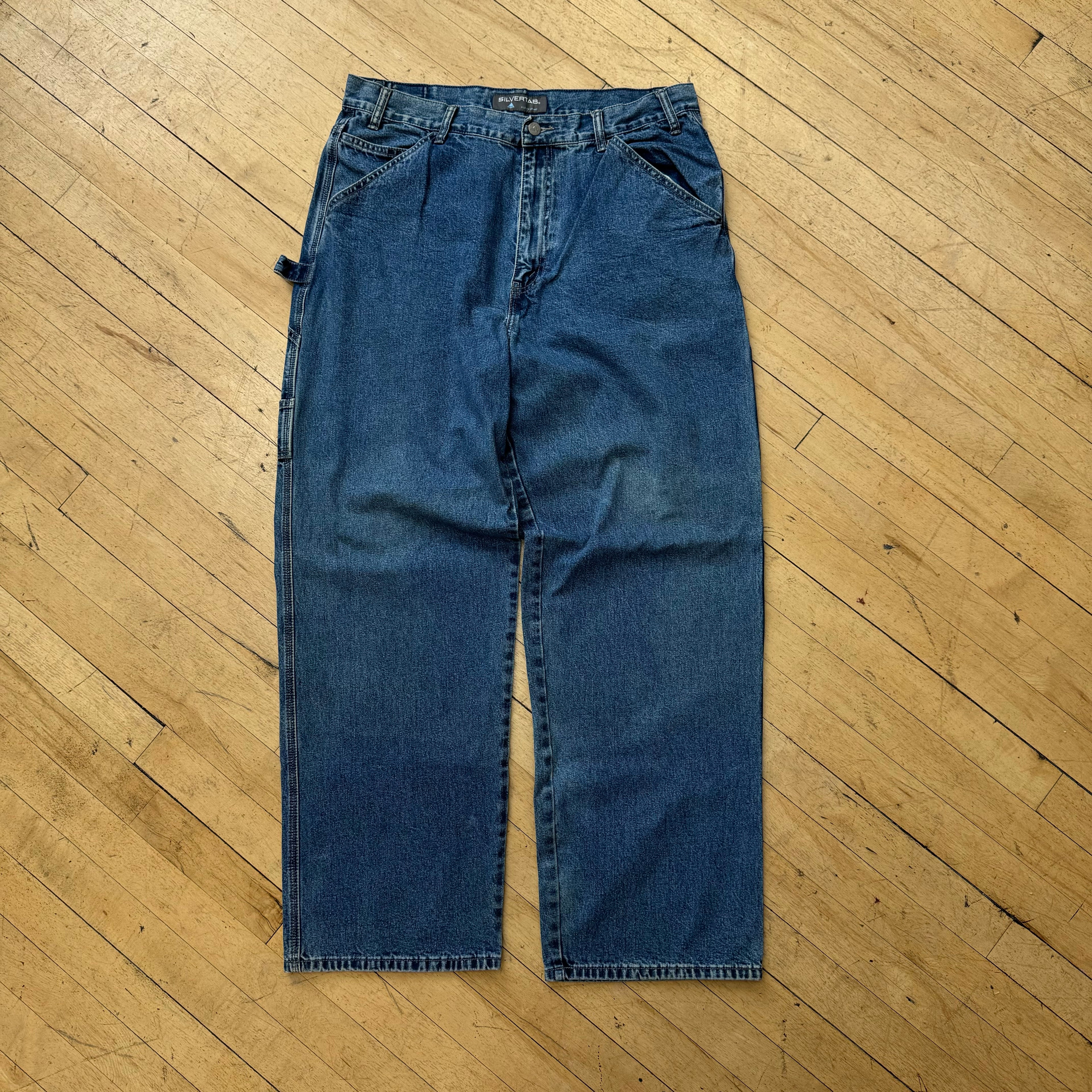 Vintage Baggy Levi Silvertab Denim Jeans Sz 36x34